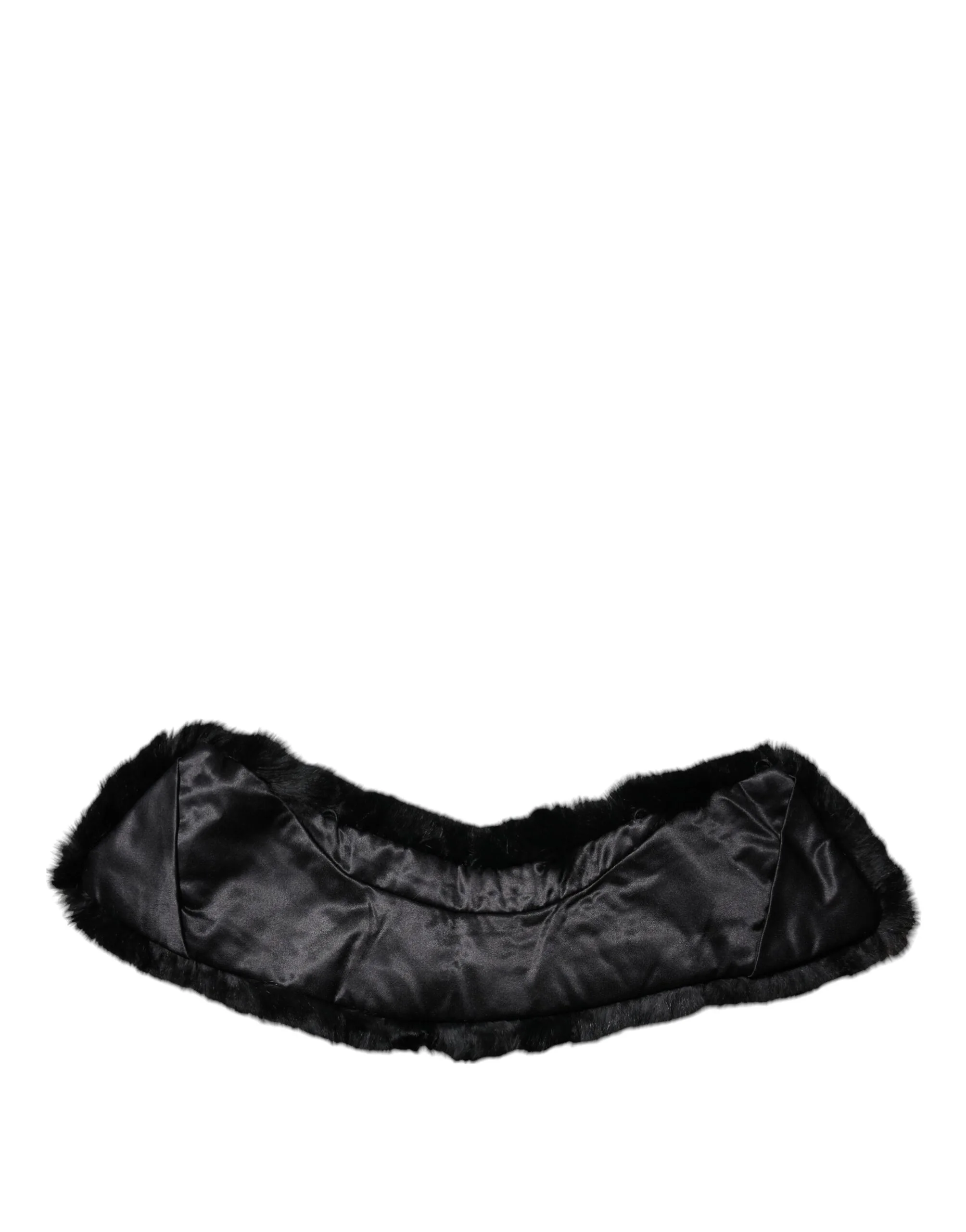 Black Lamb Fur Collar Women Neck Wrap Scarf - Image 3