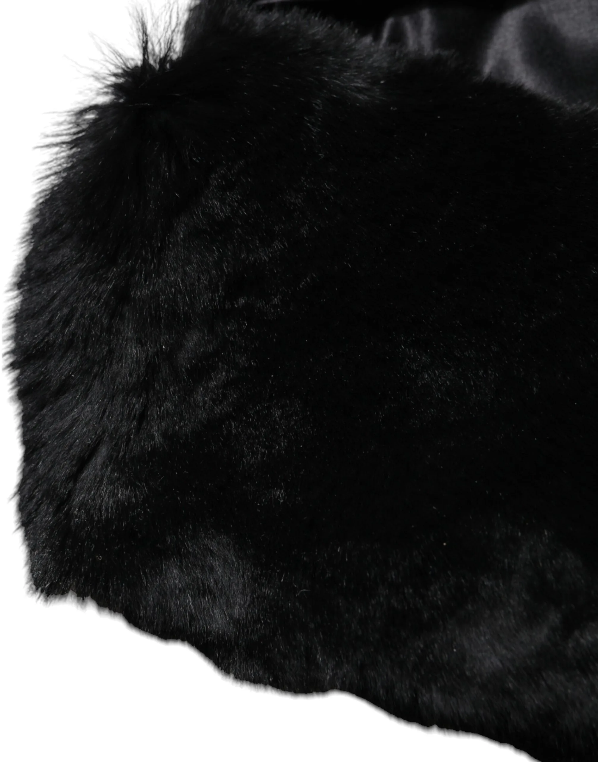 Black Lamb Fur Collar Women Neck Wrap Scarf - Image 4