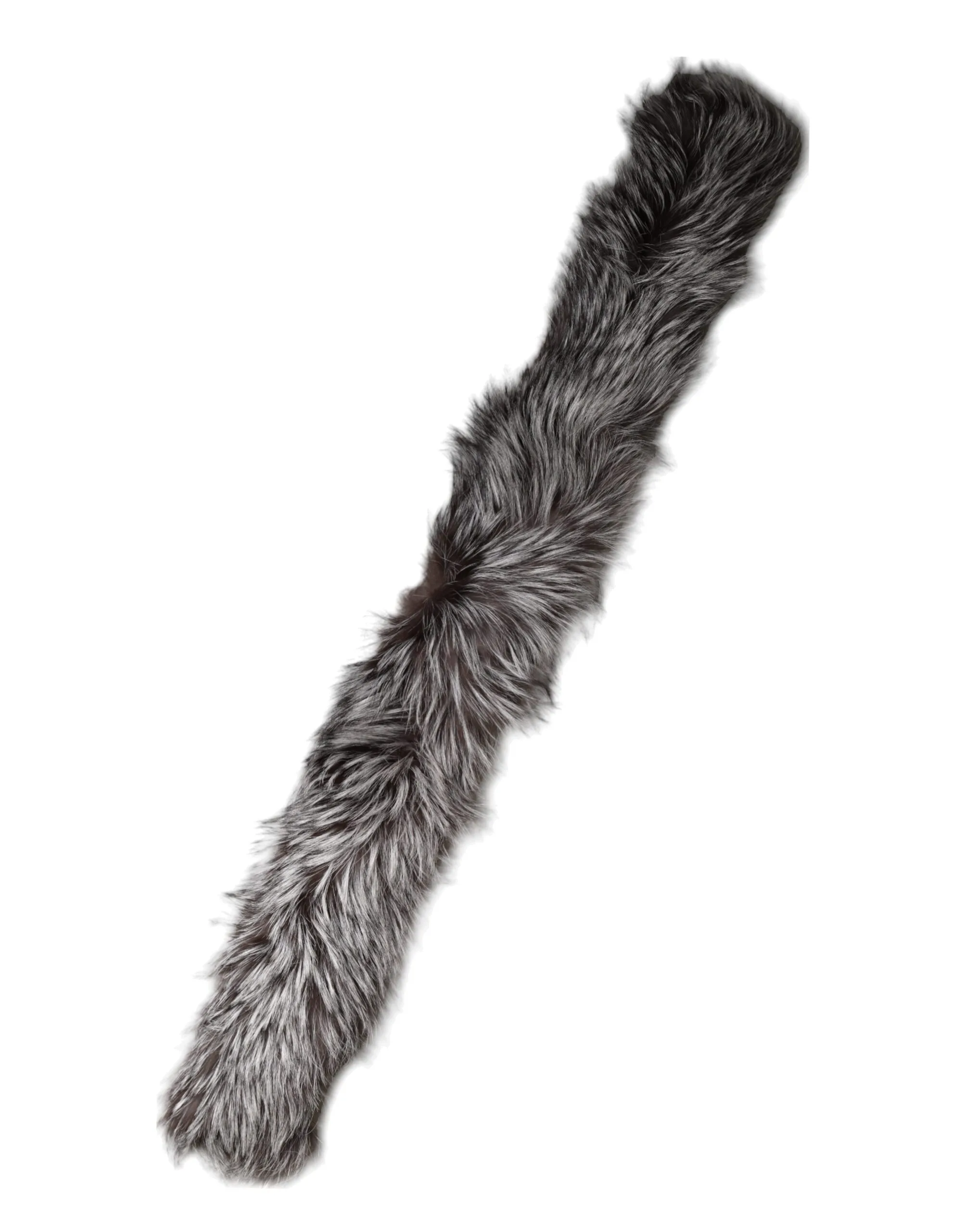 Gray Fox Fur Neck Wrap Warmer Winter Scarf - Image 4
