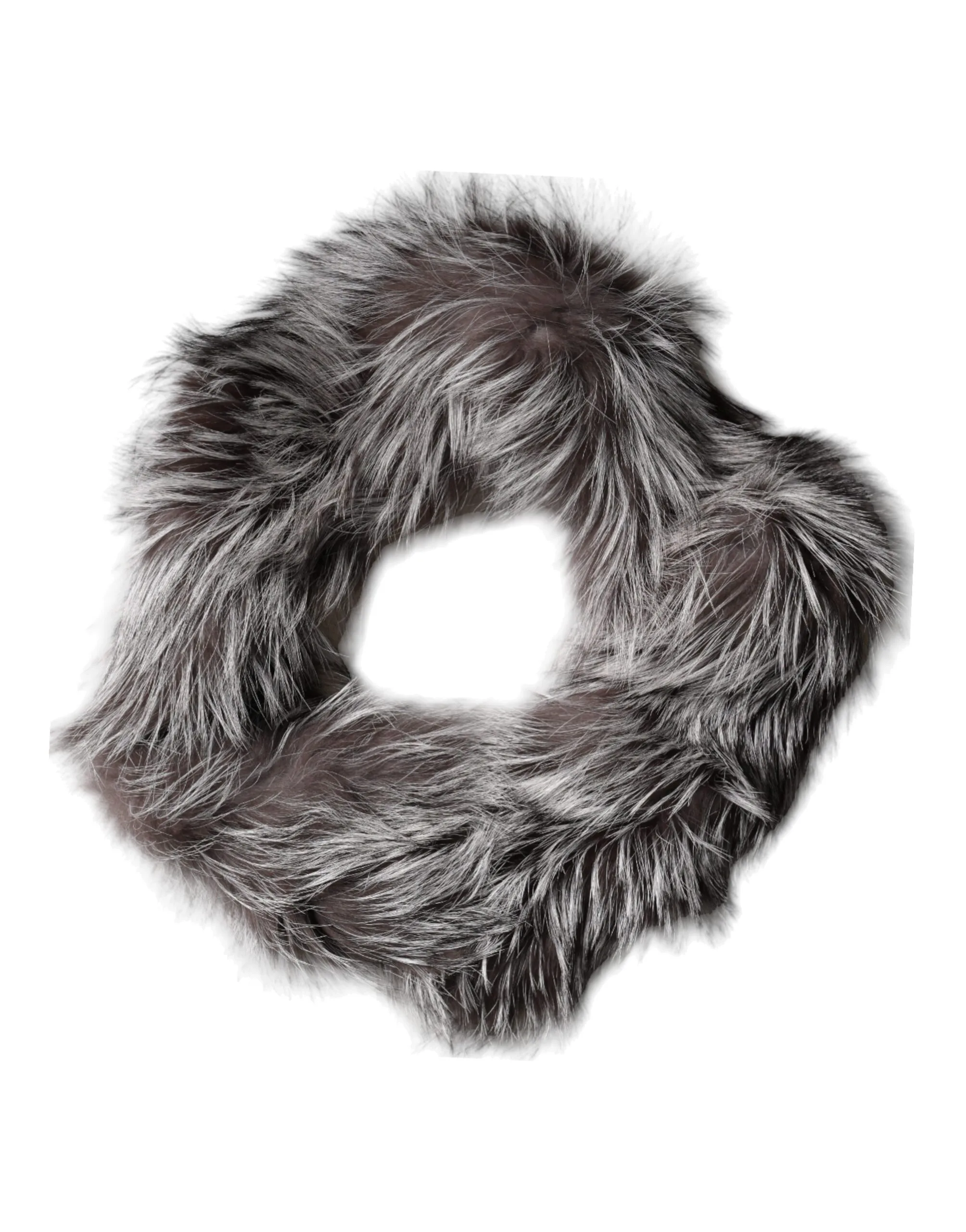 Gray Fox Fur Neck Wrap Warmer Winter Scarf - Image 6