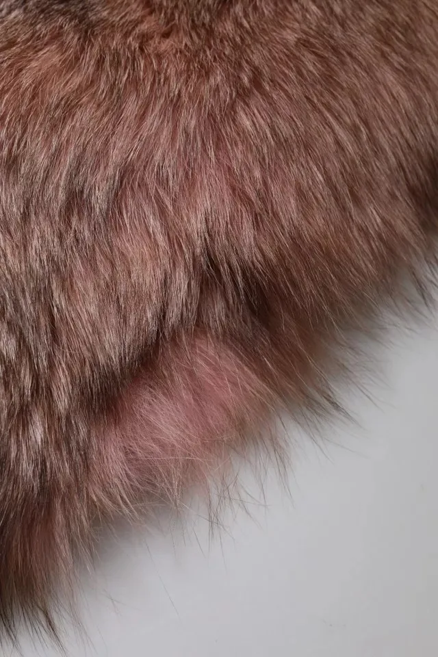 Pink Frost Fox Fur Neck Warmer Winter Scarf - Image 7