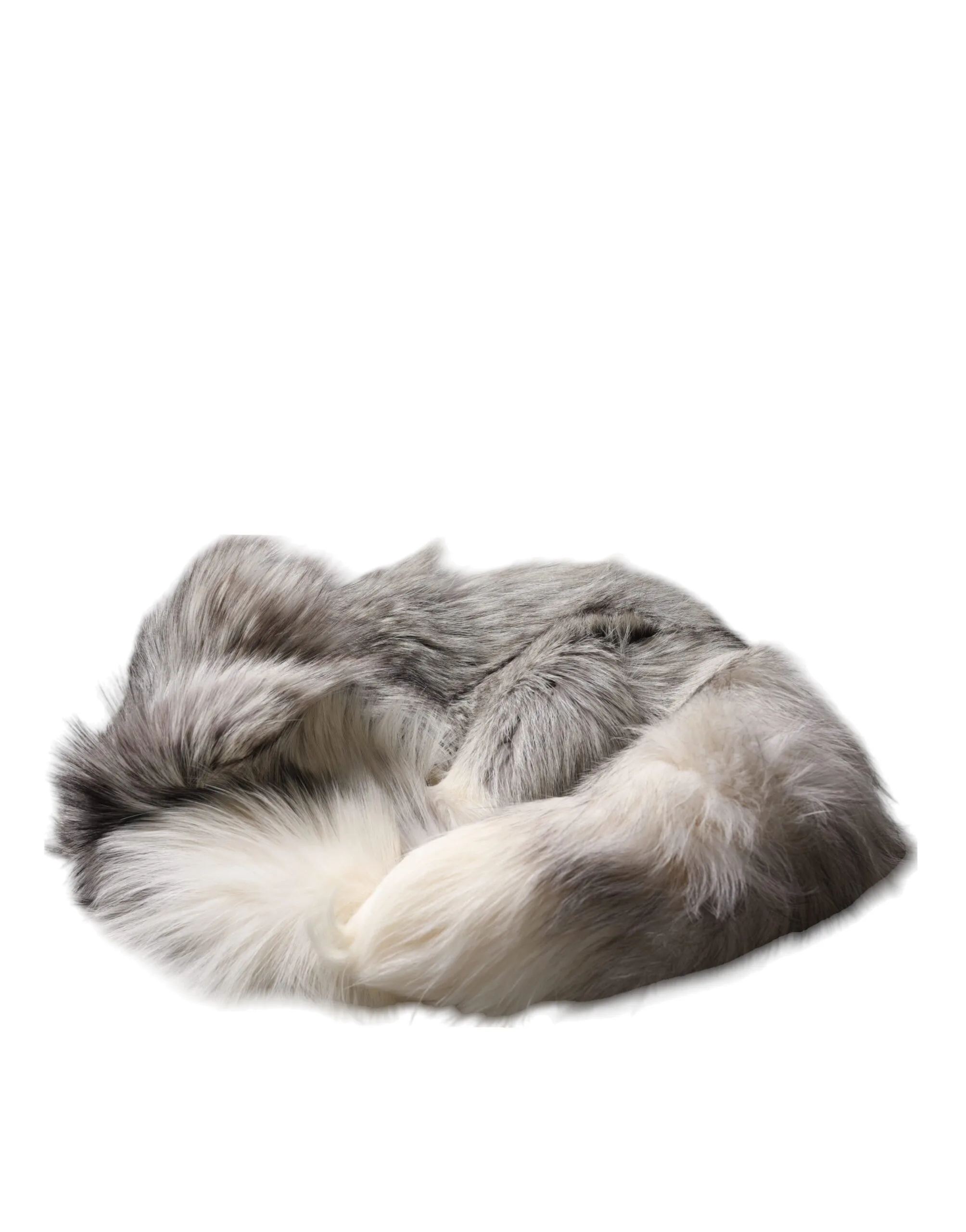 White Fox Fur Neck Wrap Warmer Winter Scarf - Image 6
