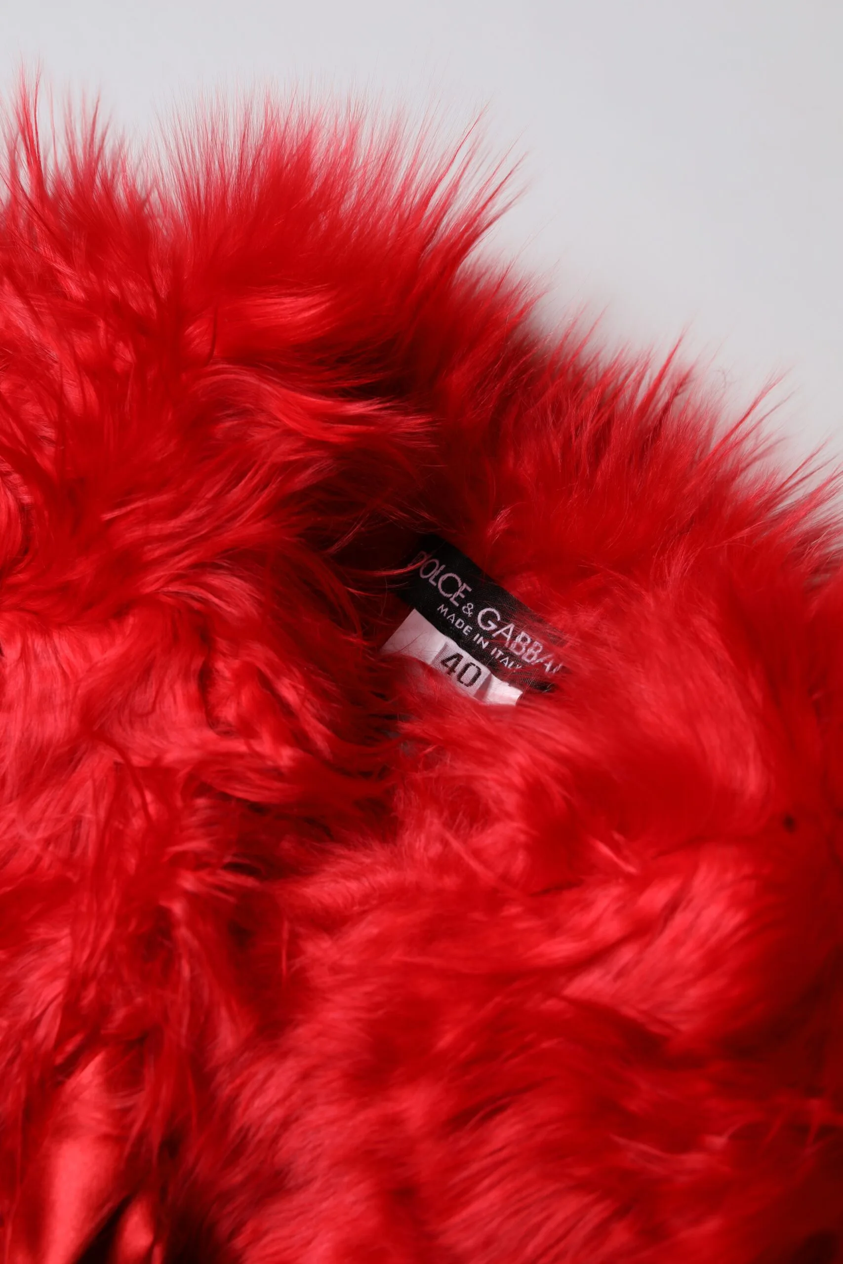 Red Alpaca Fur Women Neck Warmer Winter Scarf - Image 3