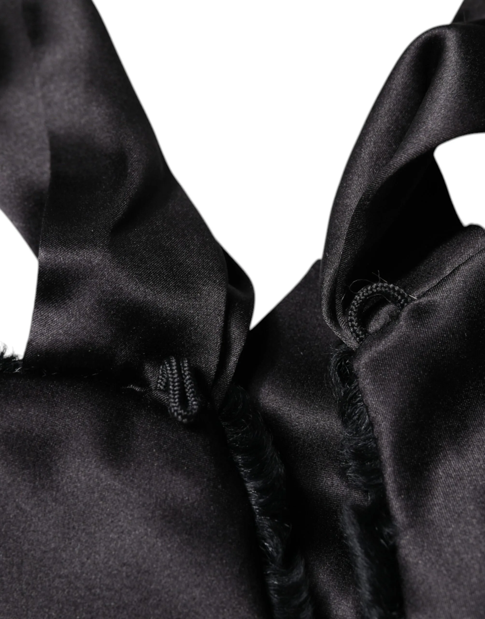 Black Lamb Fur Women Neck Warmer Winter Scarf - Image 8