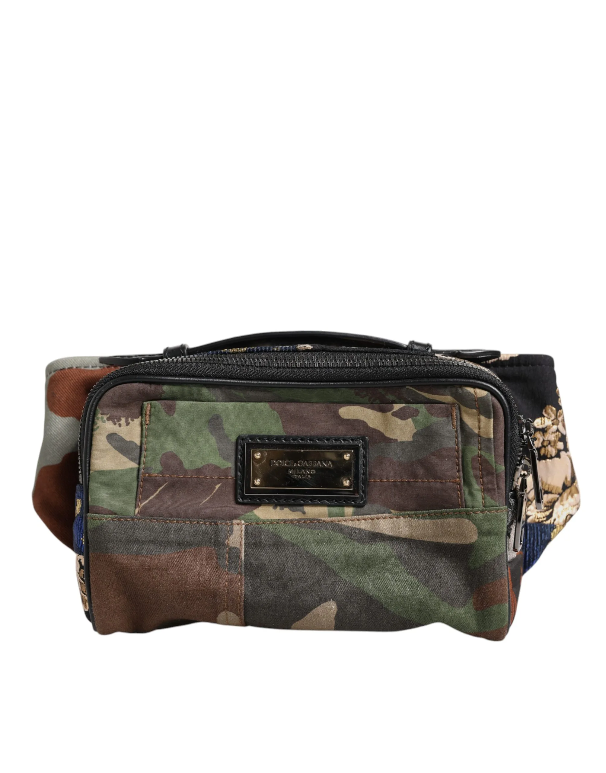 Multicolor Camouflage Patchwork Logo Waist Fanny Pack Bag