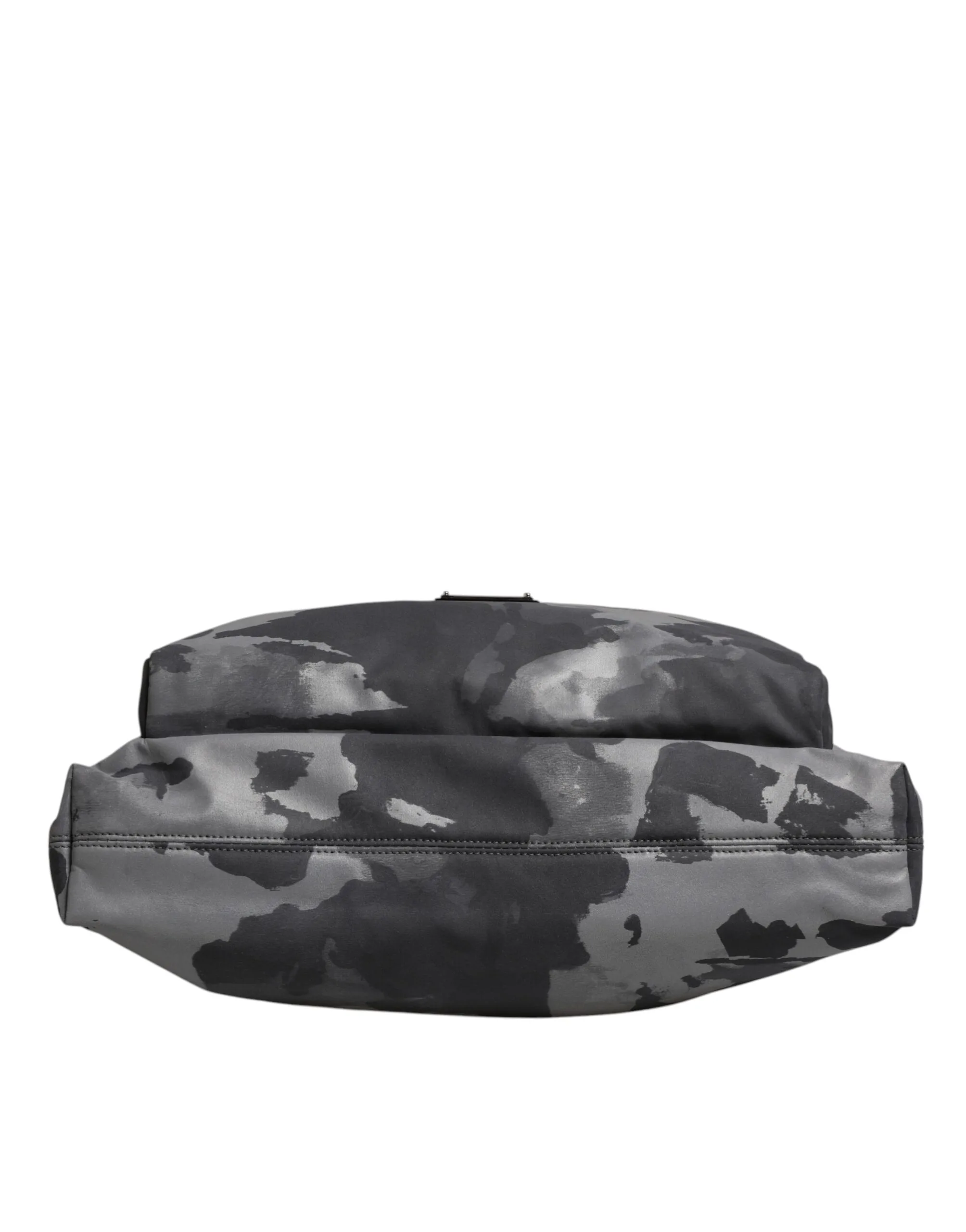 Gray Camo Cotton Multiple Compartments Tote Bag - Image 5
