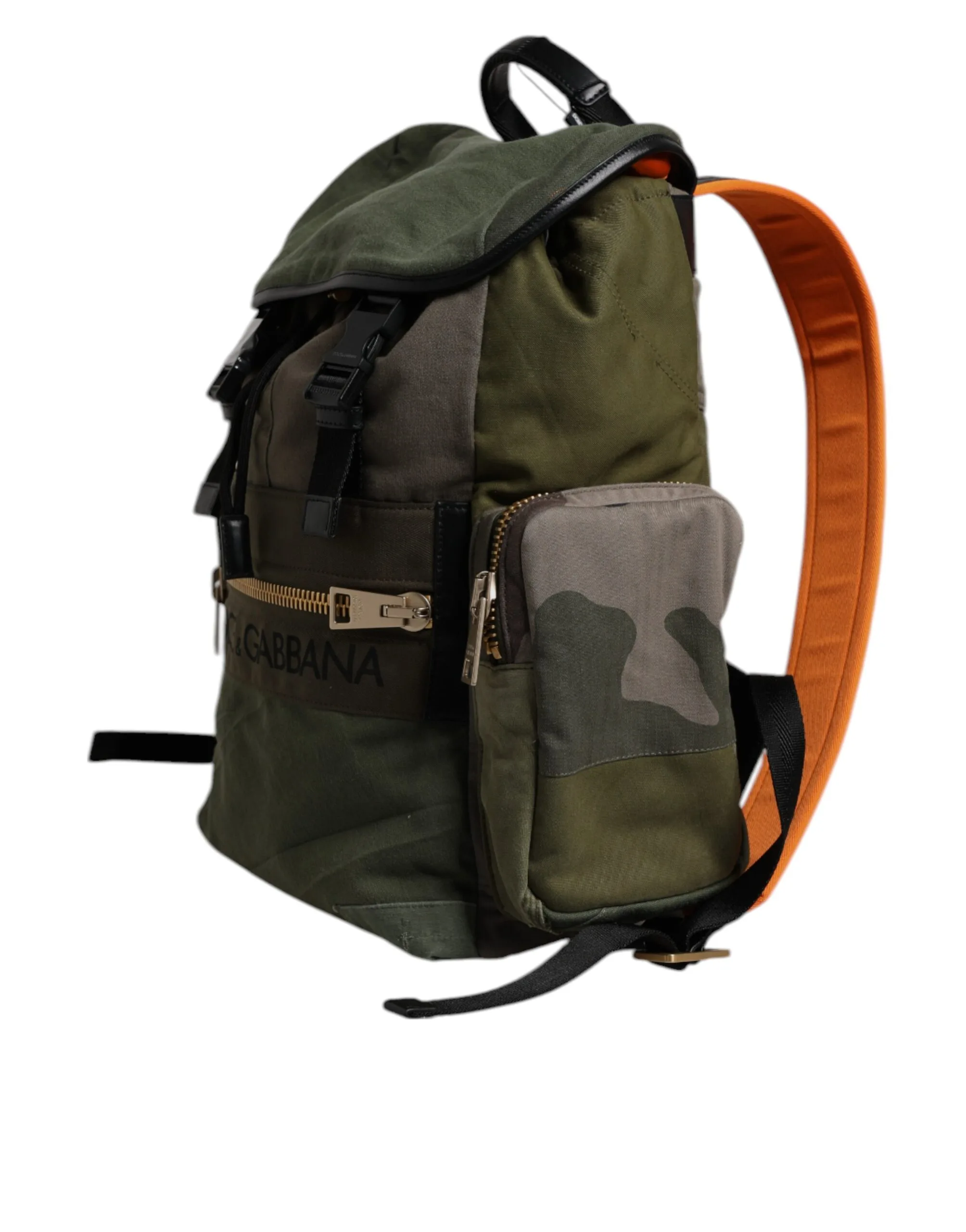 Military Green Patchwork Travel Backpack Bag - Image 2
