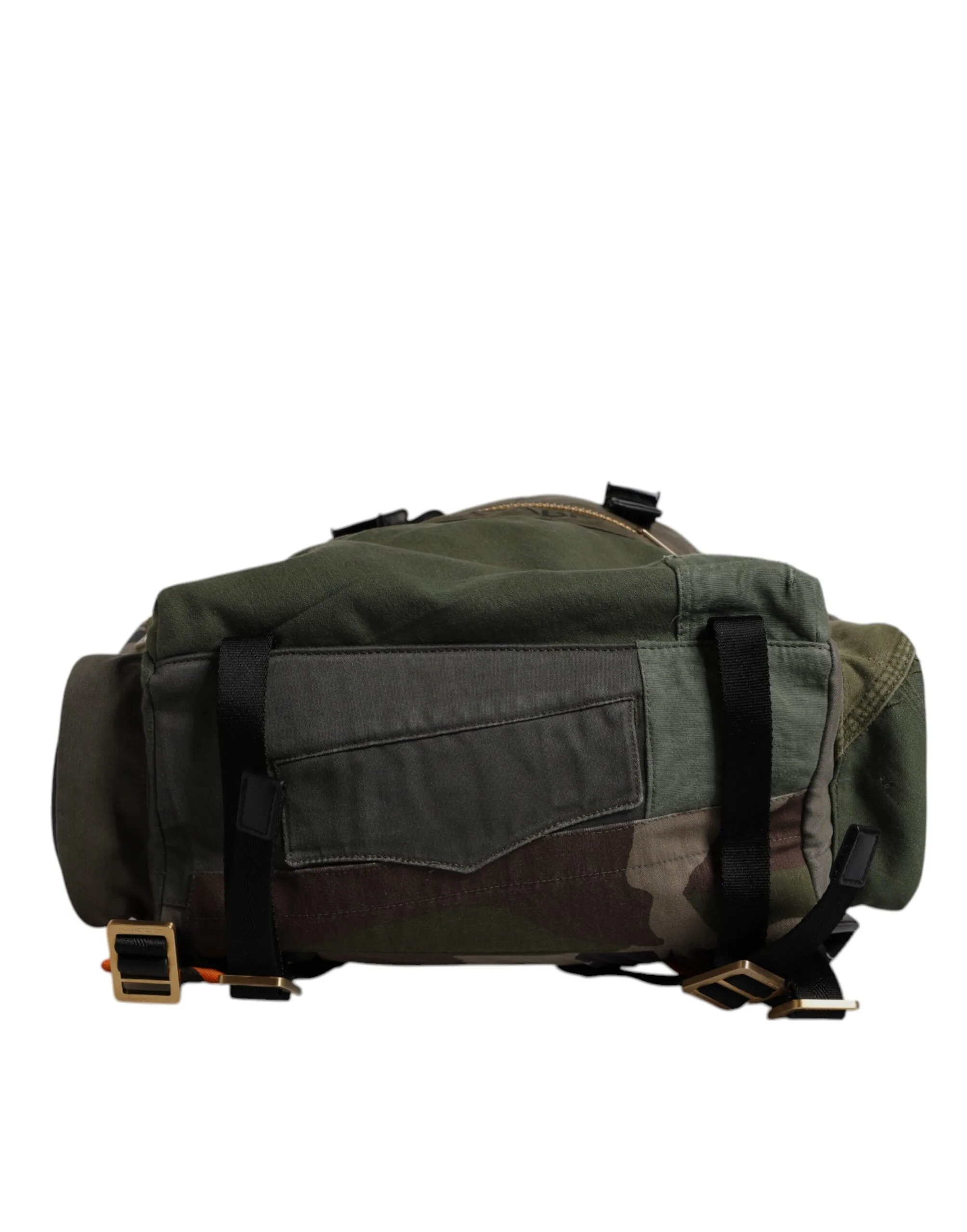 Military Green Patchwork Travel Backpack Bag - Image 4
