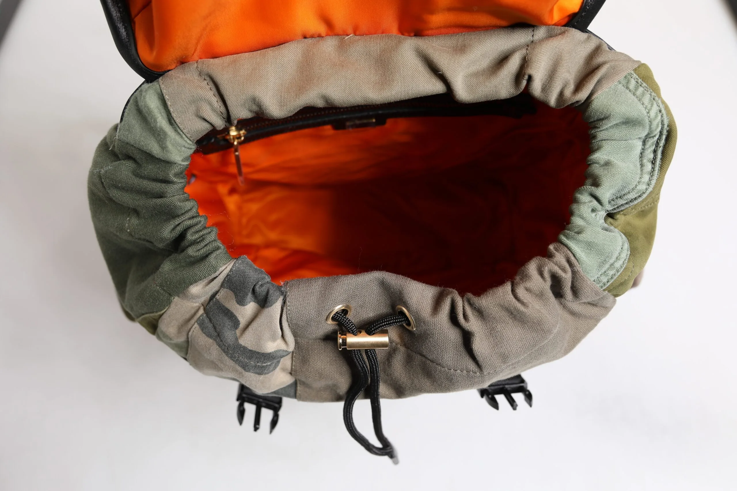Military Green Patchwork Travel Backpack Bag - Image 5