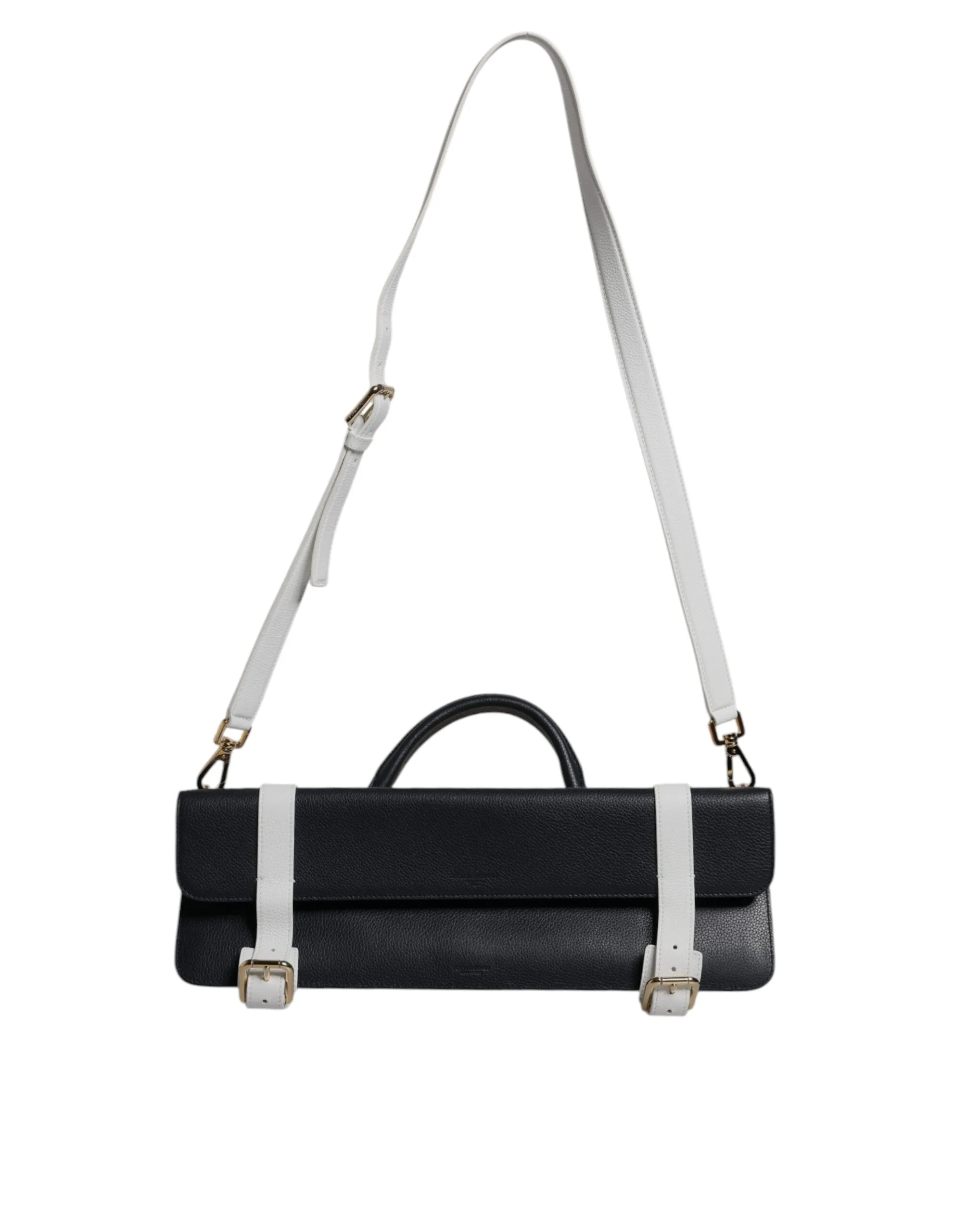 Blue White Calfskin Leather Crossbody Shoulder Bag - Image 2