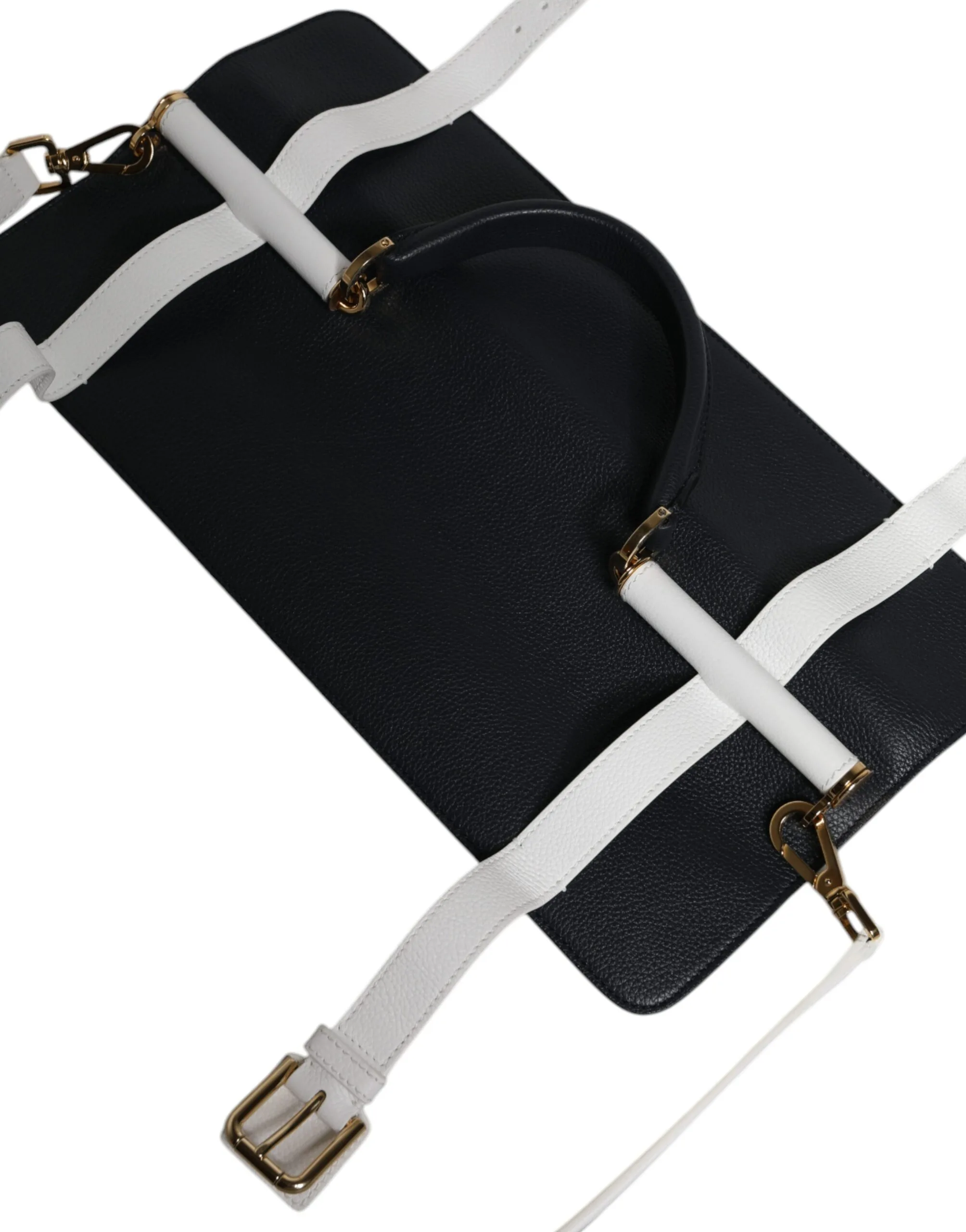 Blue White Calfskin Leather Crossbody Shoulder Bag - Image 4