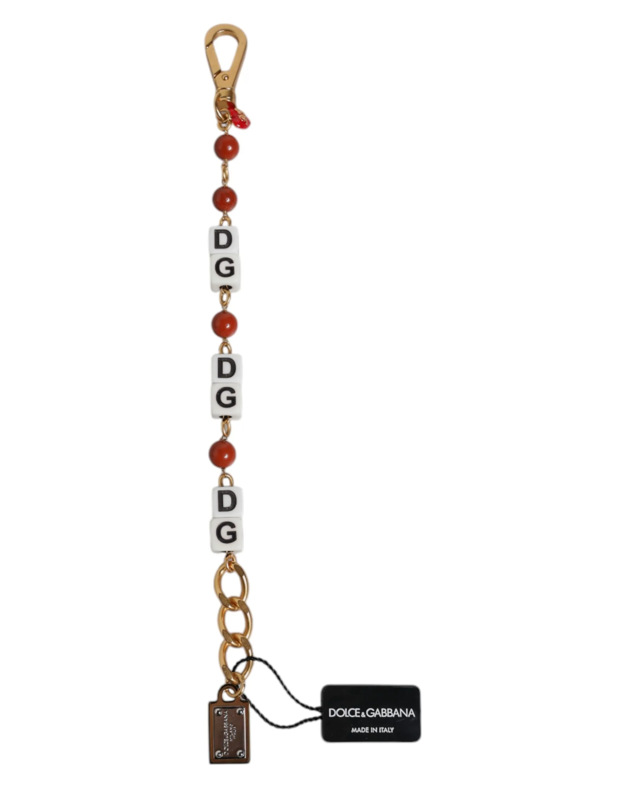 Multicolor Gold Tone Brass Chain DG Logo Dice Bracelet - Image 2