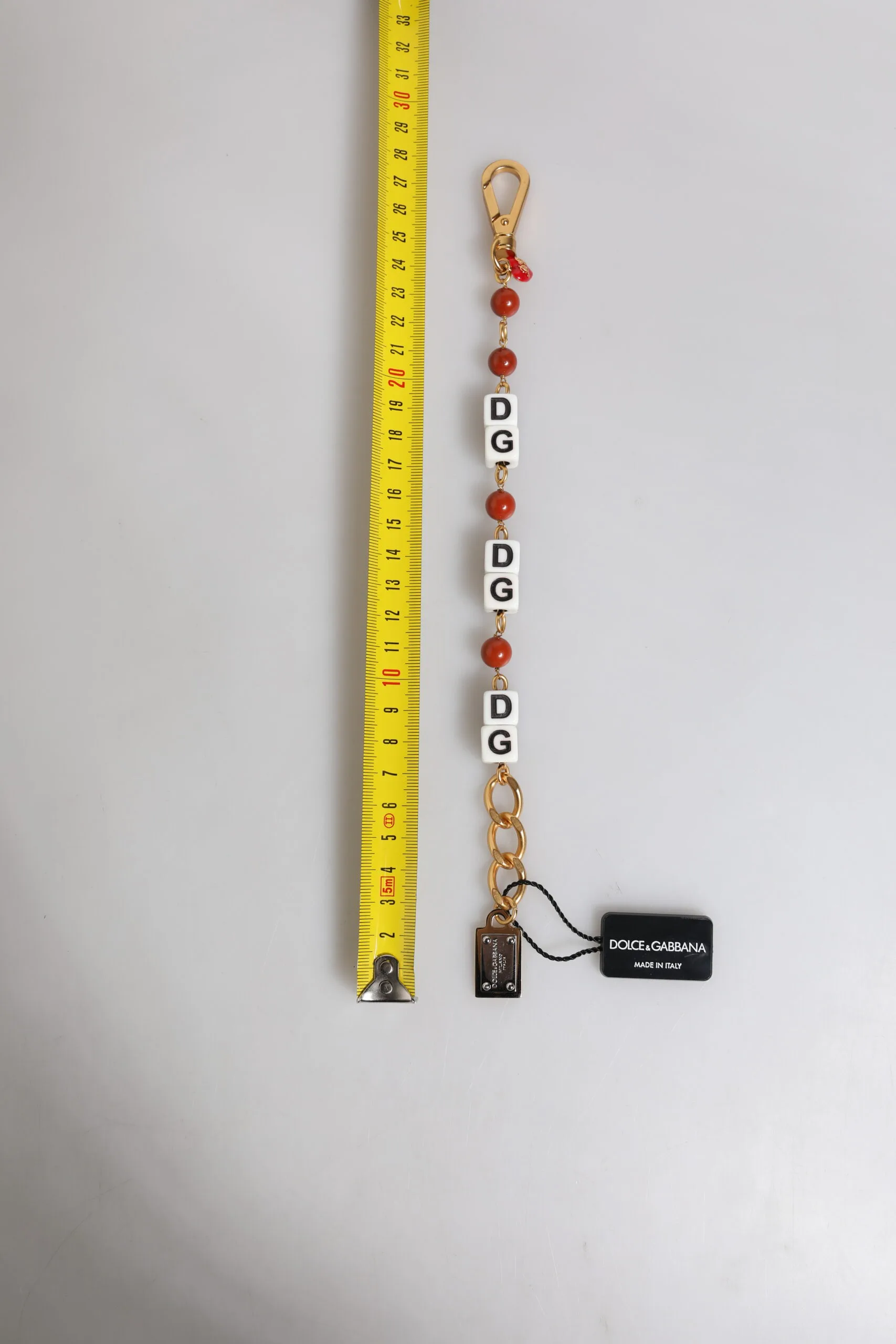Multicolor Gold Tone Brass Chain DG Logo Dice Bracelet - Image 3