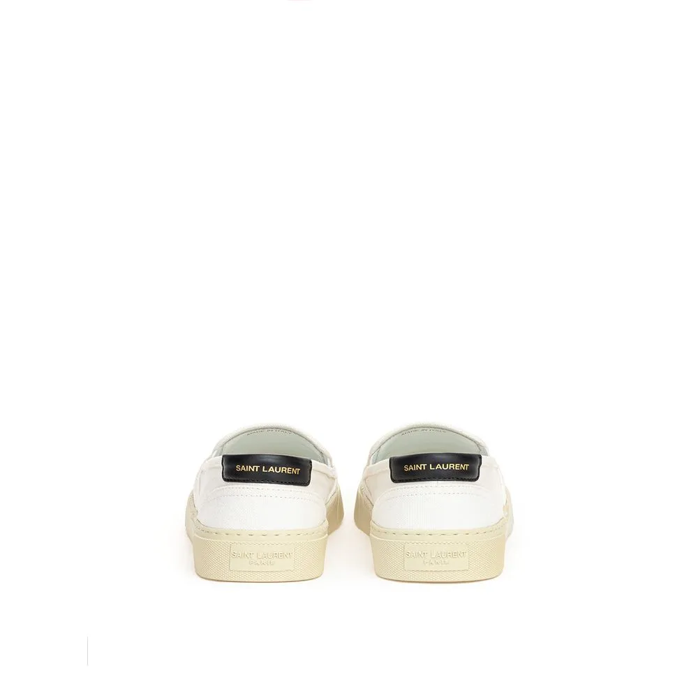 White Cotton Low Top Sneakers - Image 3