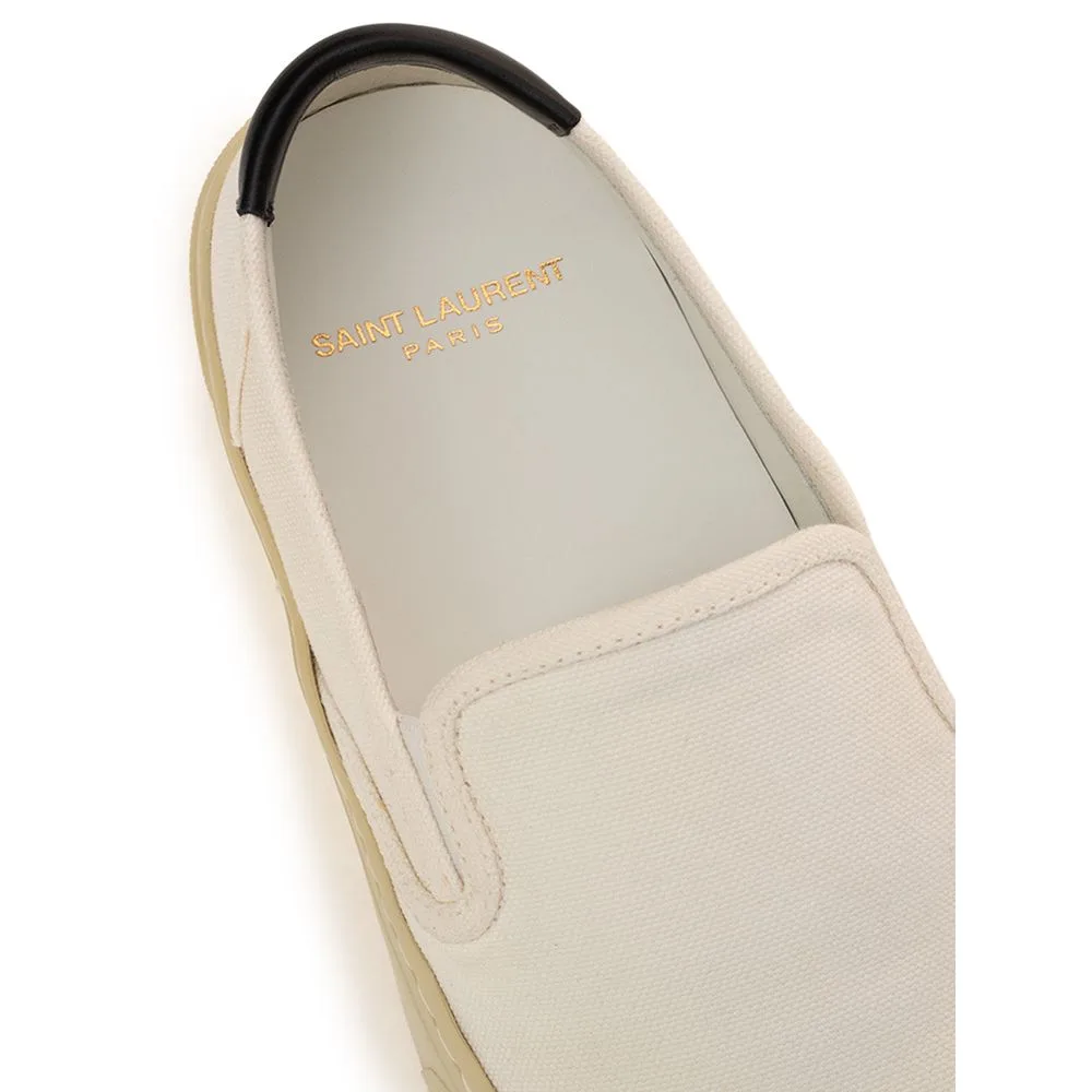 White Cotton Low Top Sneakers - Image 5