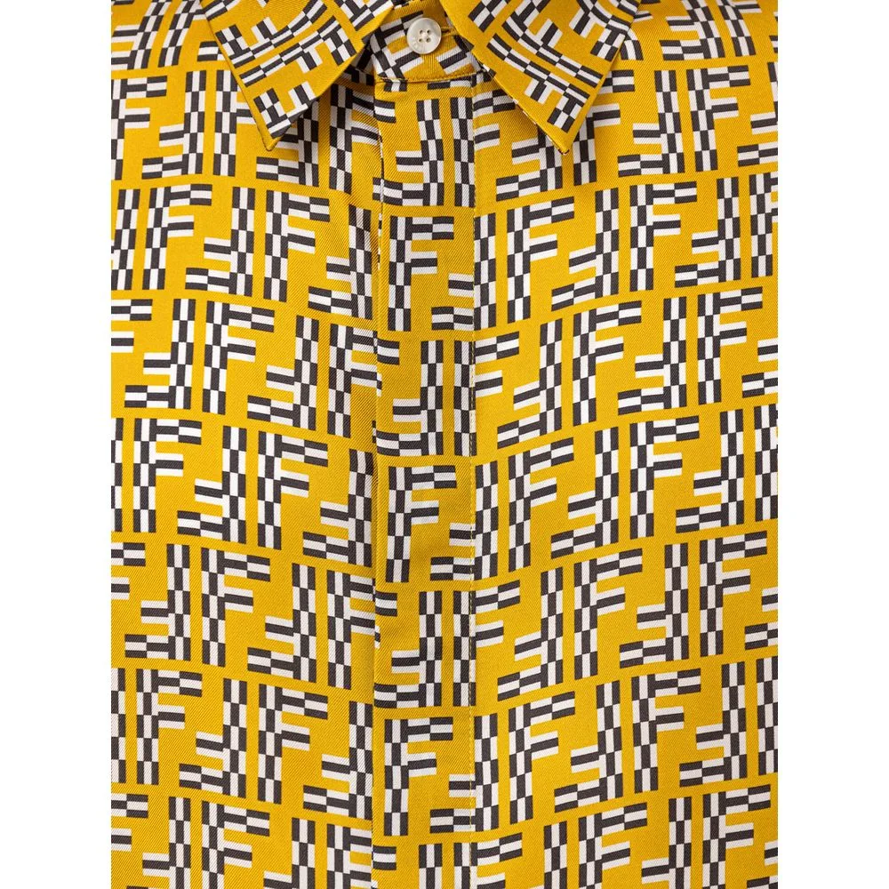 Yellow Silk Shortsleeve Shirt - Image 3