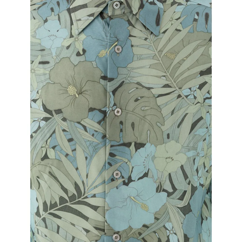 Blue Lyocell Pattern Shirt - Image 3