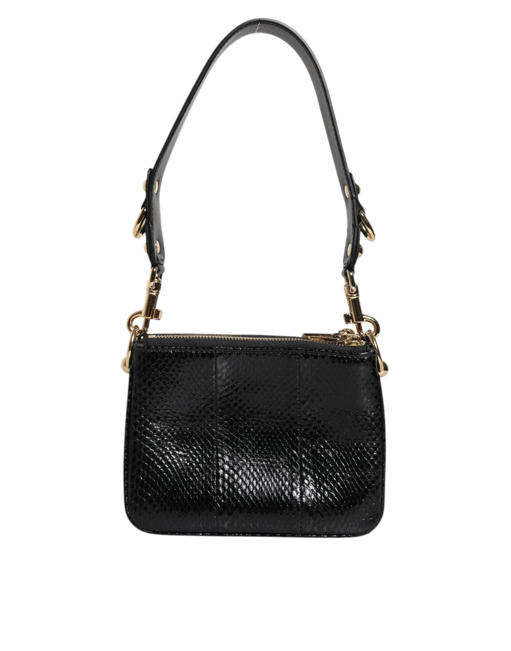 Black Exotic Leather Shoulder Sling Clutch Bag - Image 3
