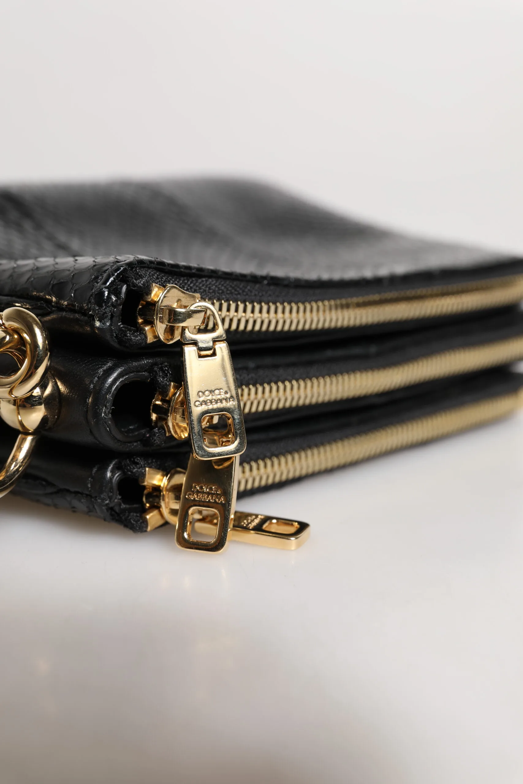 Black Exotic Leather Shoulder Sling Clutch Bag - Image 5