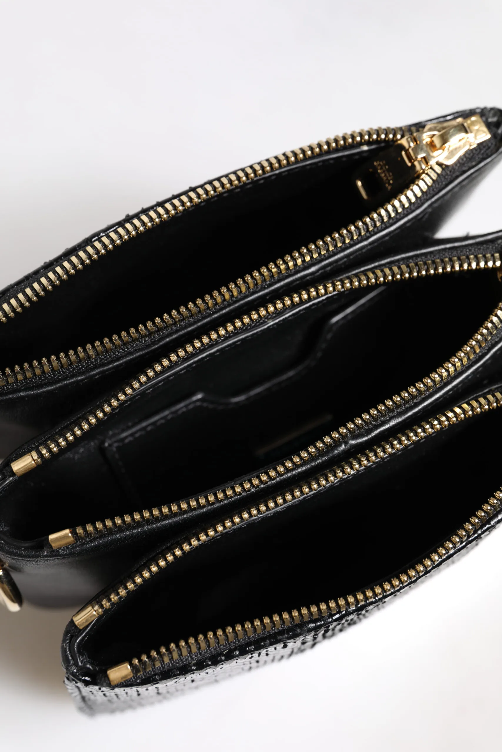 Black Exotic Leather Shoulder Sling Clutch Bag - Image 7