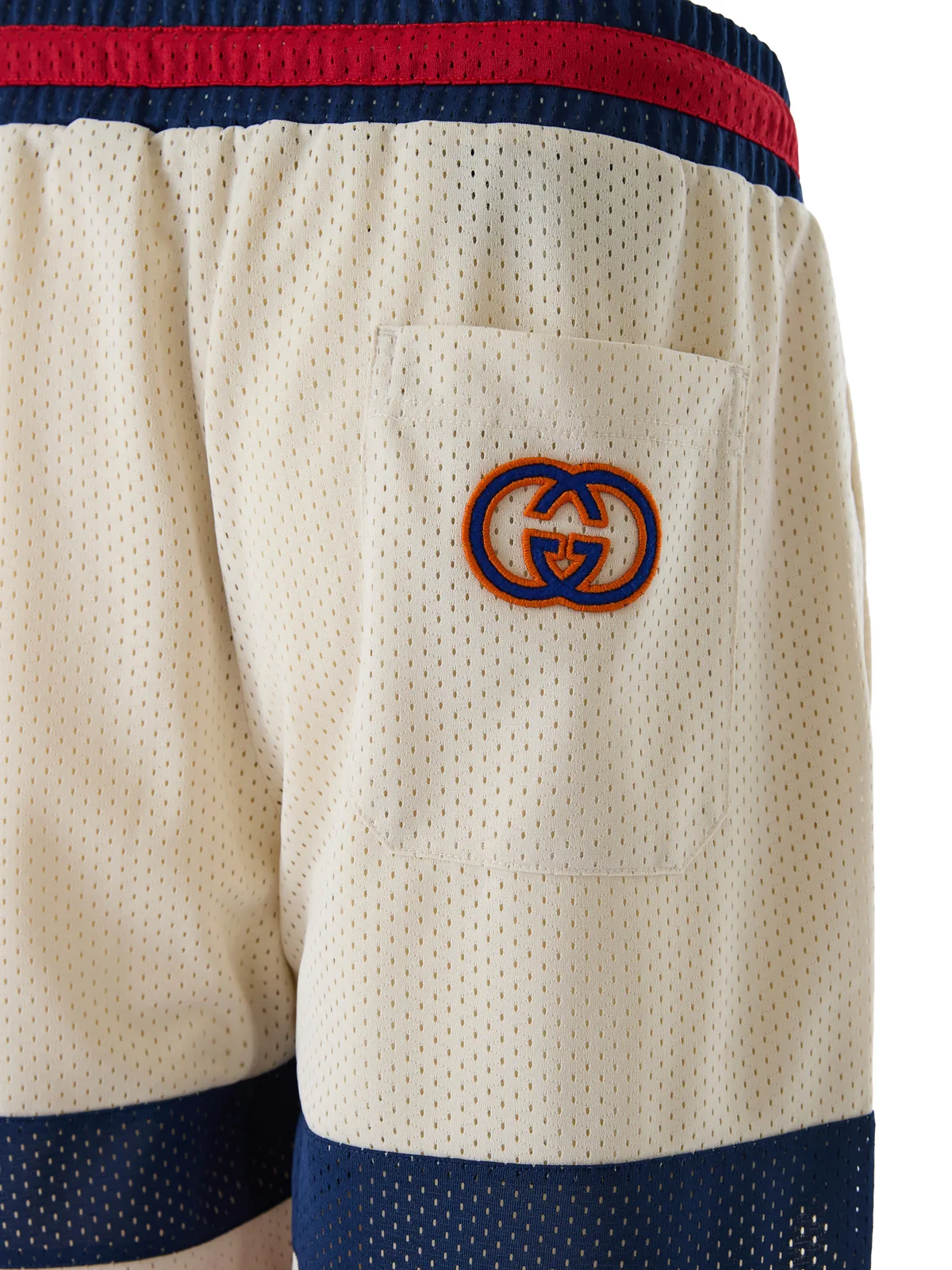 Cream polyester Logo Shorts - Image 3