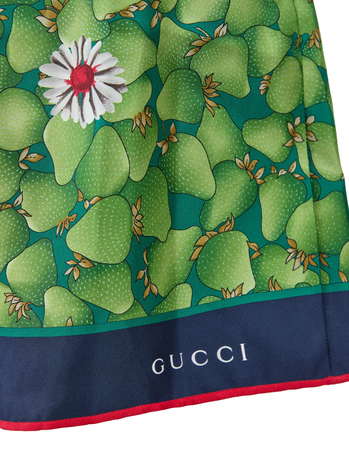 Green Flower Printed Silk Shorts - Image 4