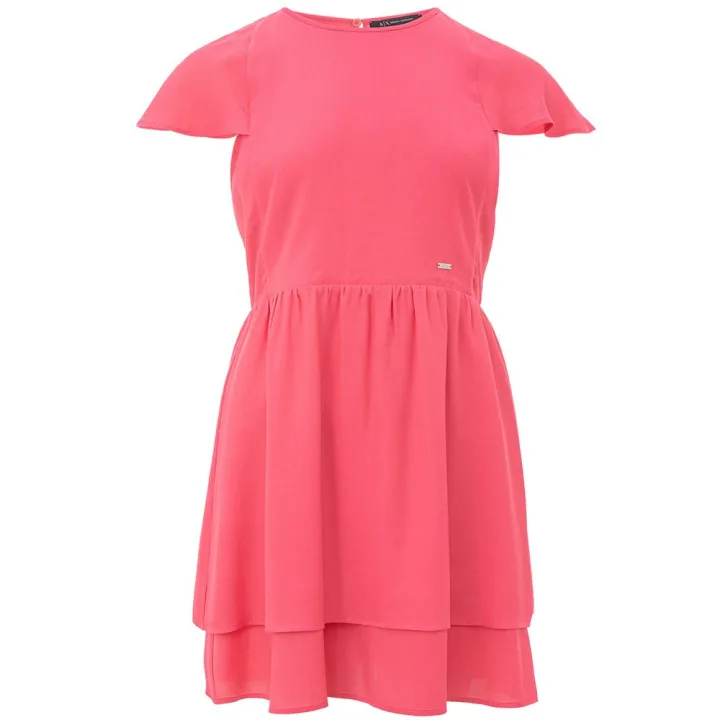 Fuchsia Viscose Short Dress