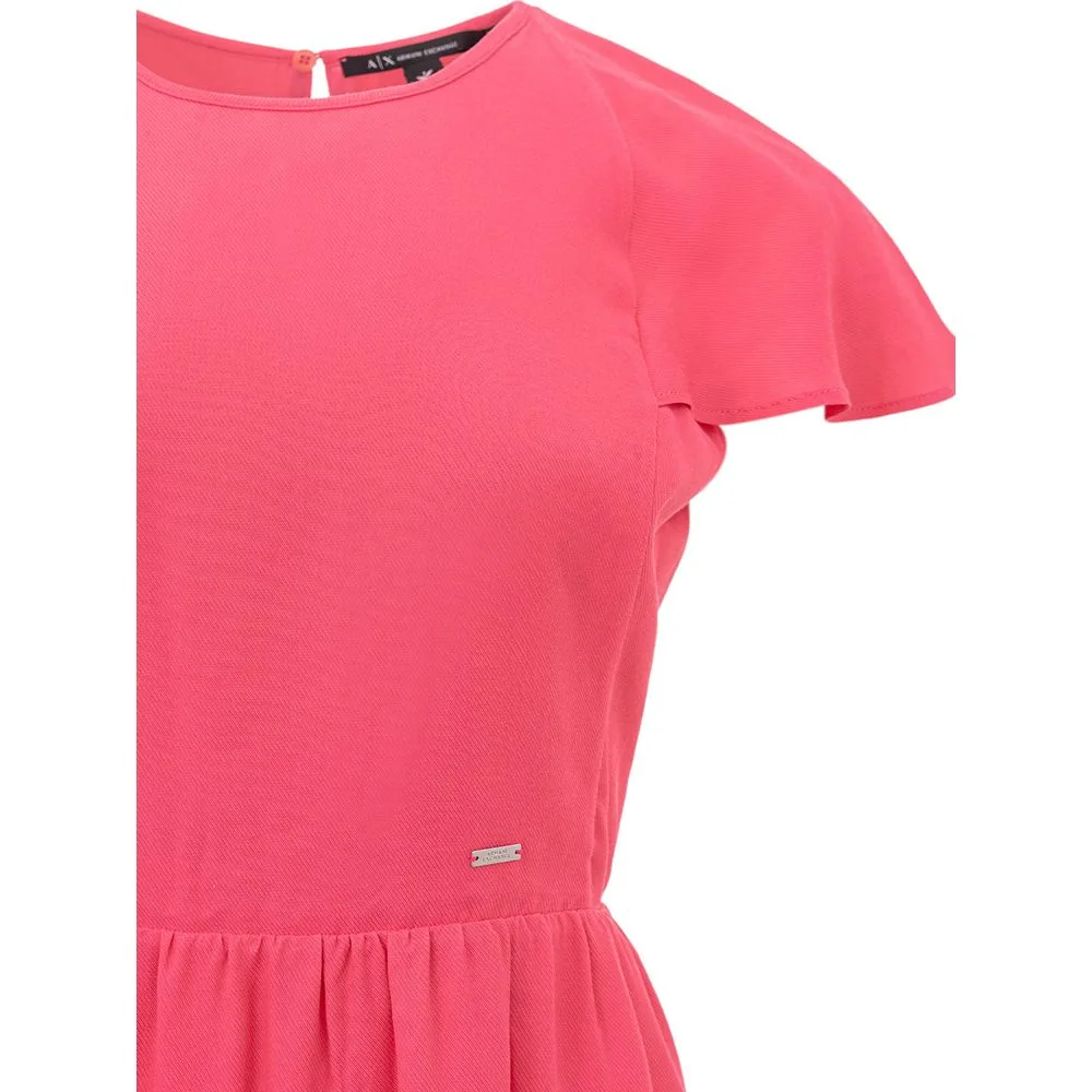 Fuchsia Viscose Short Dress - Image 3