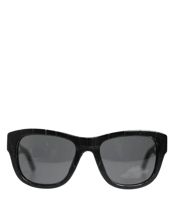 Black Leather Frame DG4177 Tinted Lens Sunglasses