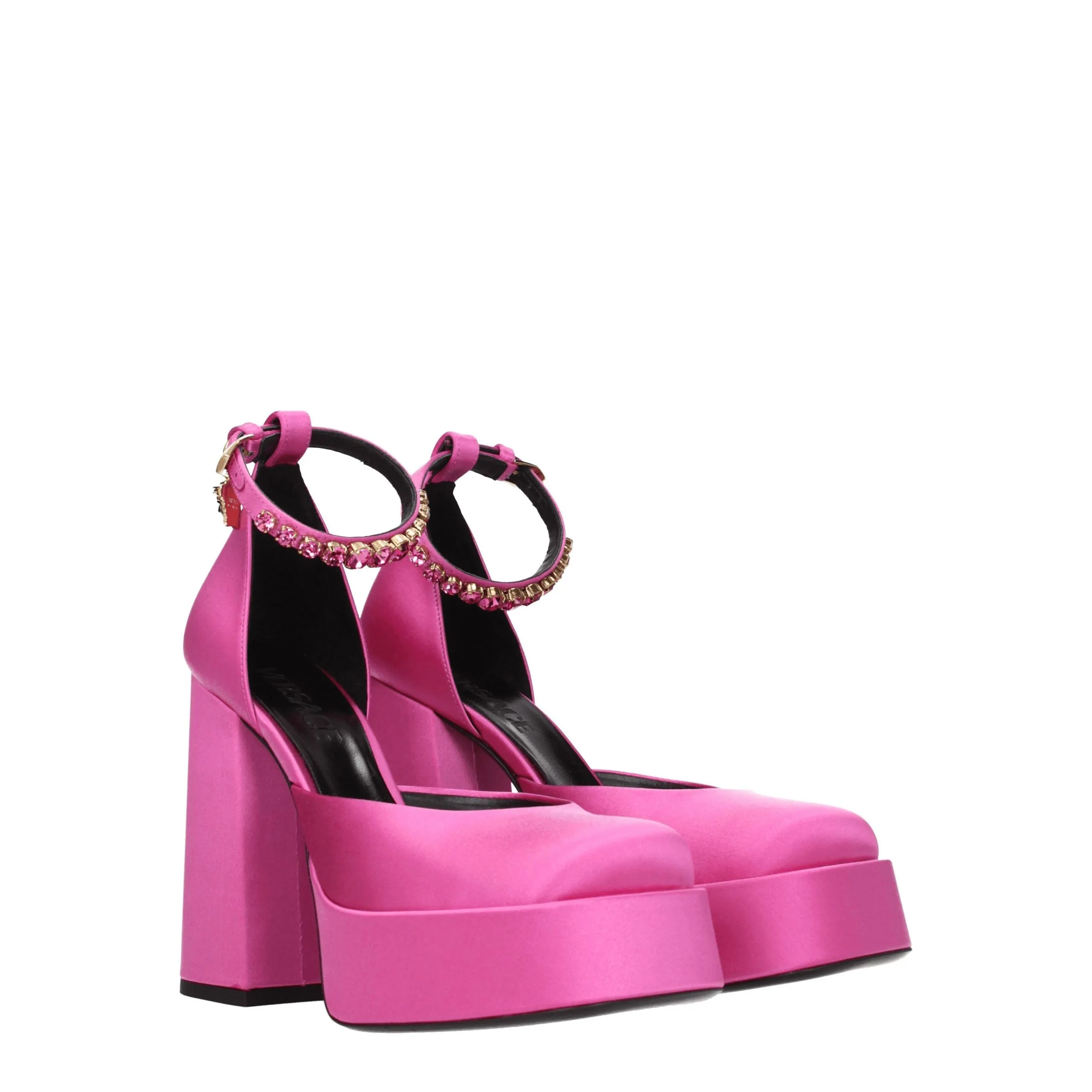 Pink Satin Platform Pumps - Image 2