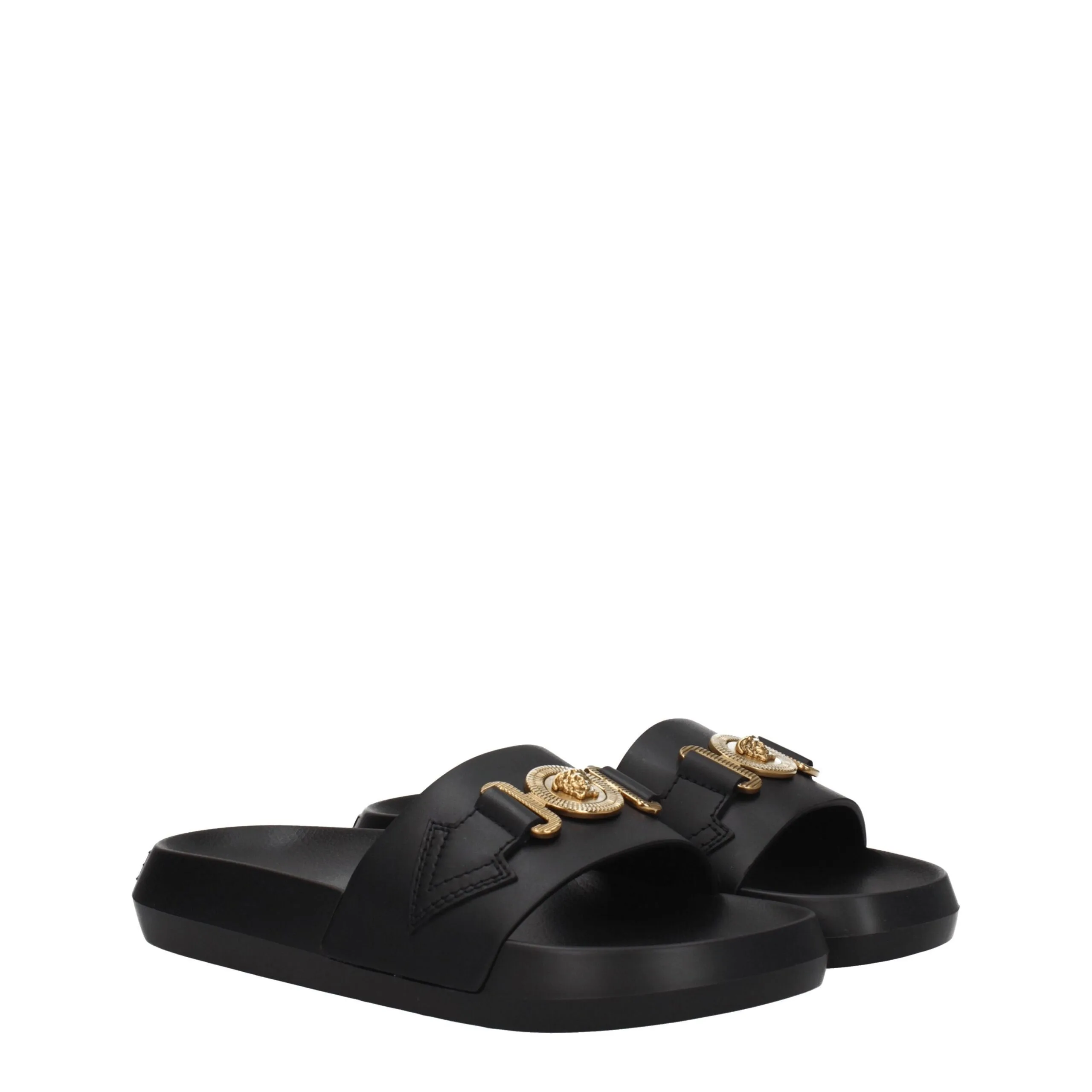 Black Leather Slippers - Image 2