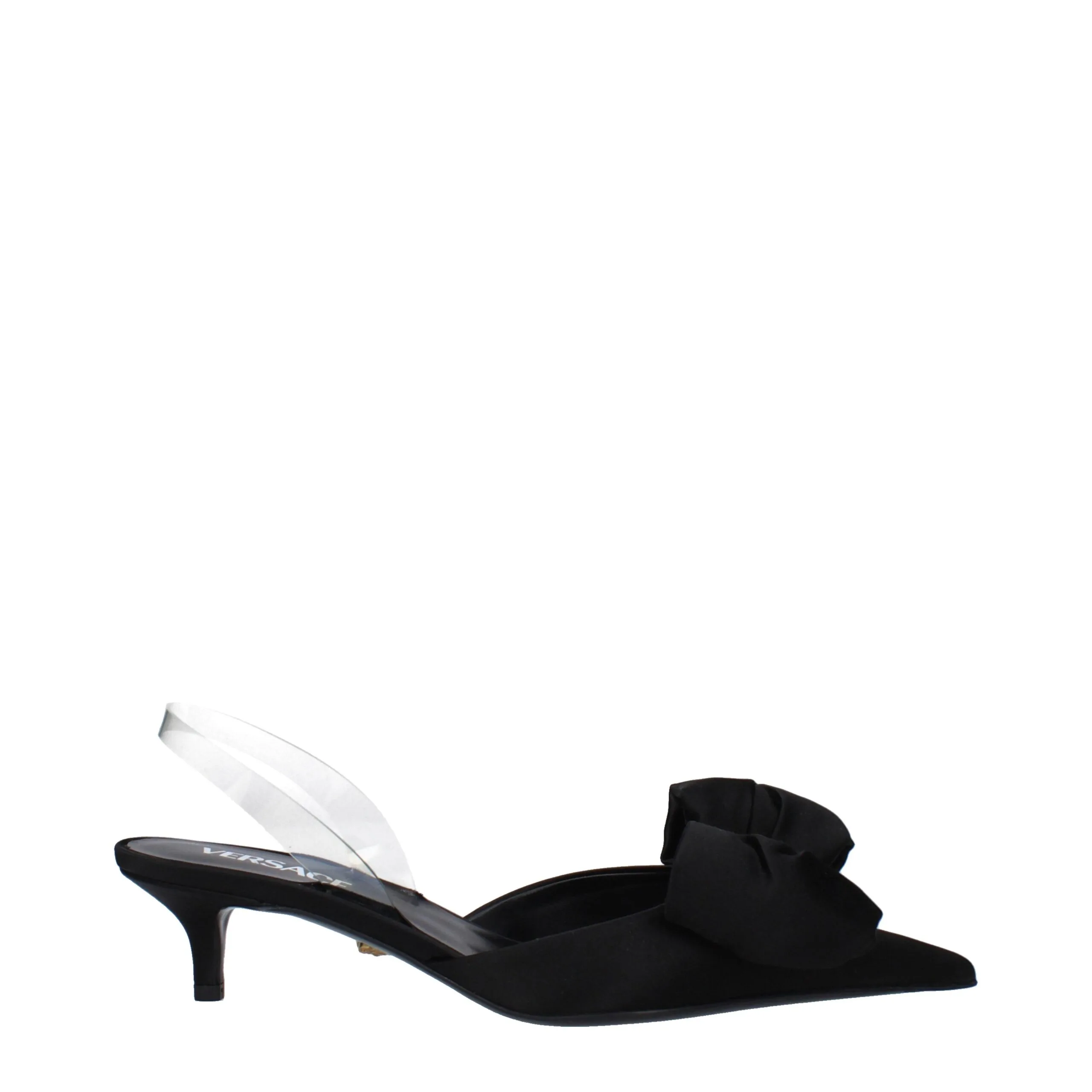 Black Satin Flat Sandals