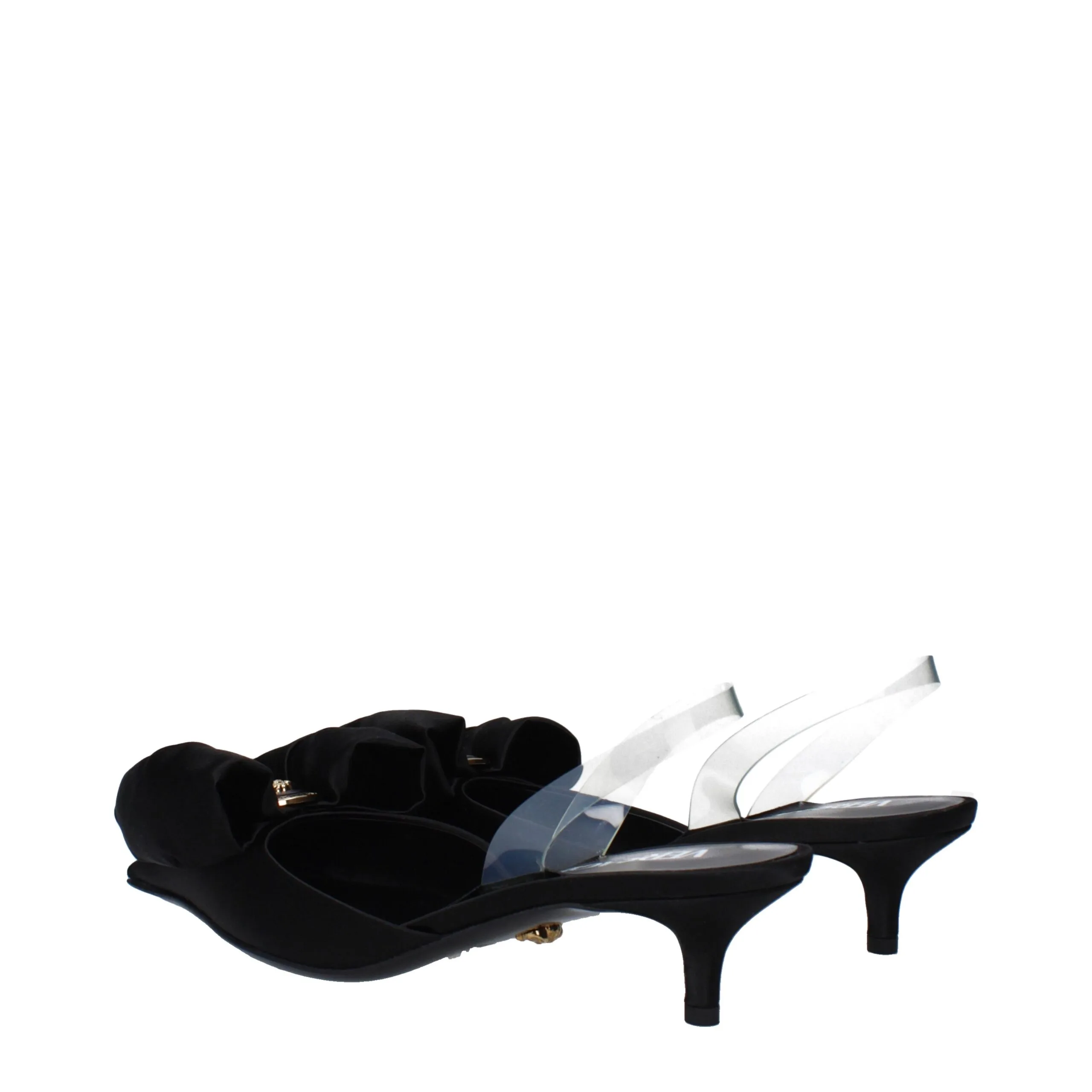Black Satin Flat Sandals - Image 4