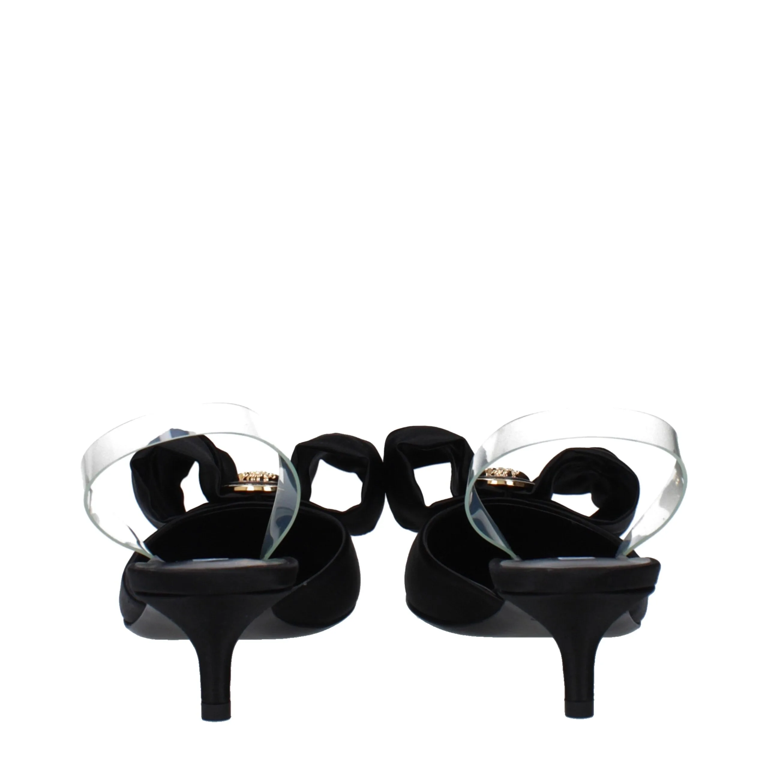 Black Satin Flat Sandals - Image 5