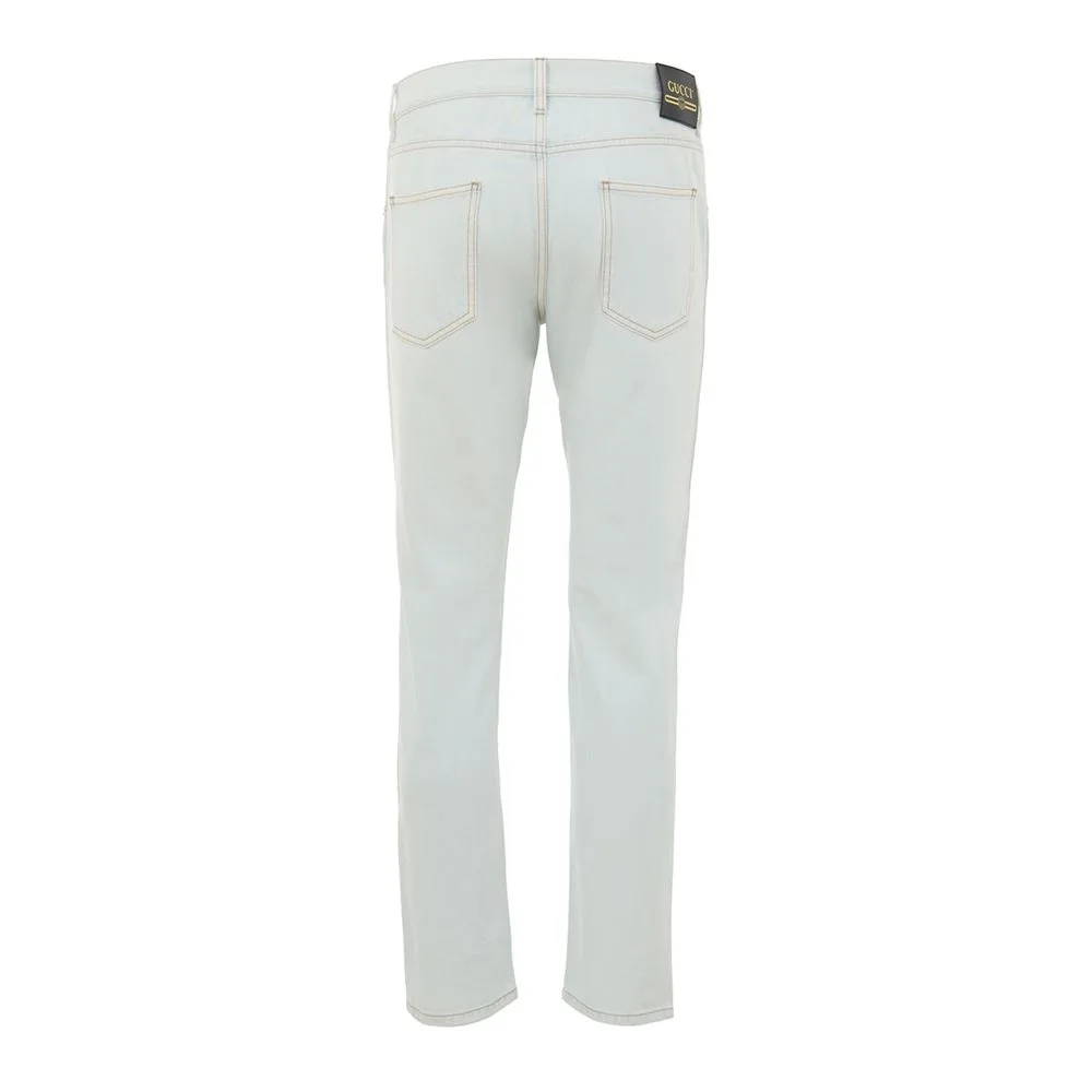 Blue Cotton Relaxed Fit Jeans - Image 2