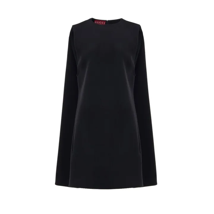 Black Wool Casual Dress