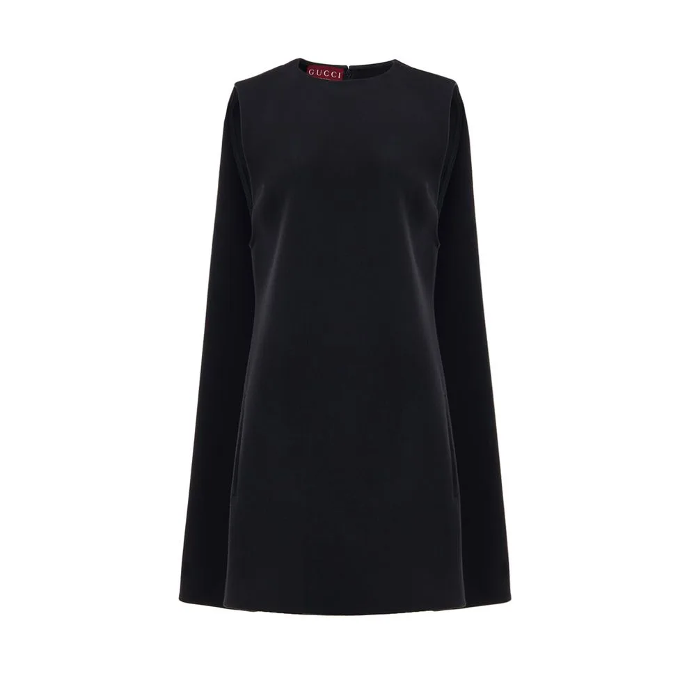 Black Wool Casual Dress