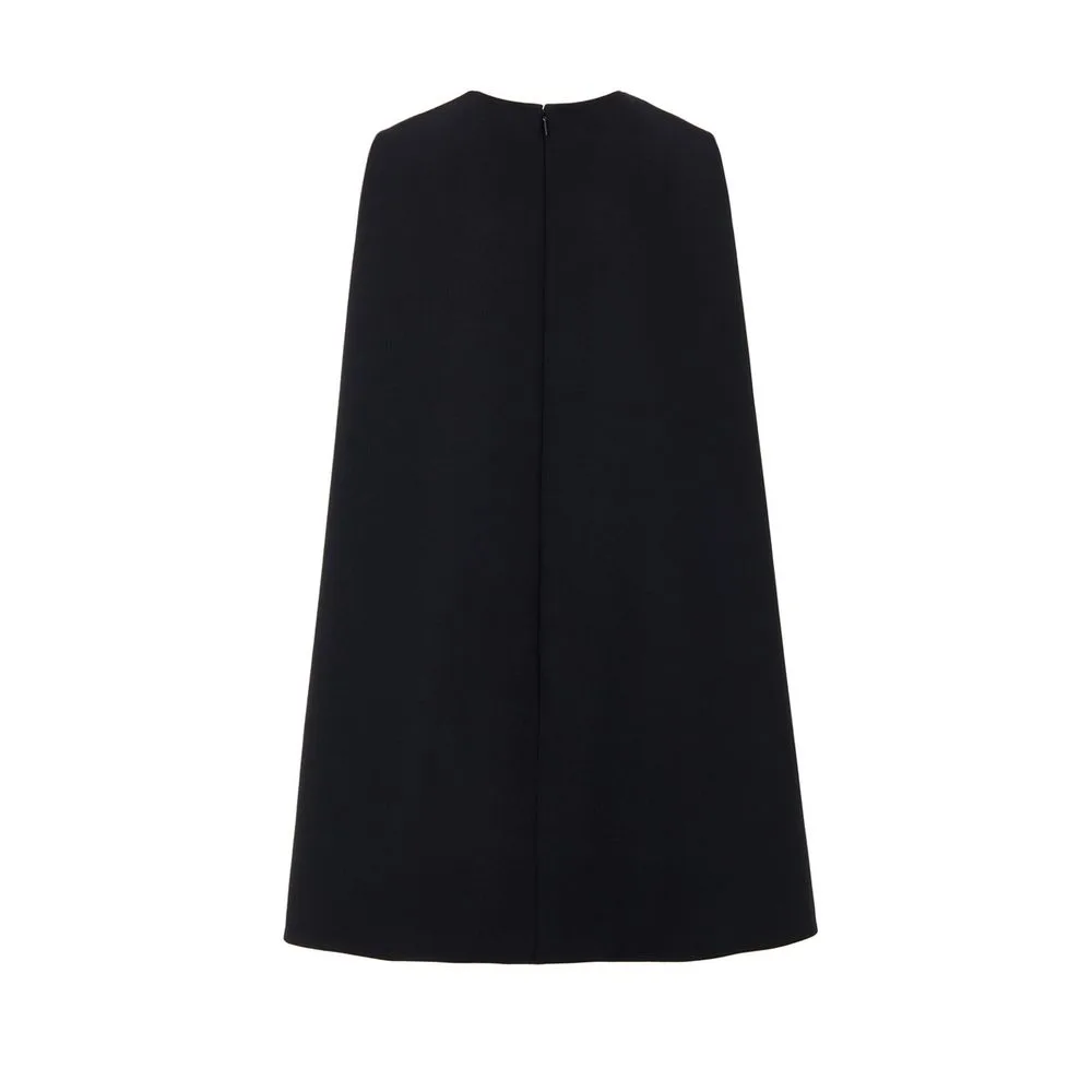 Black Wool Casual Dress - Image 2