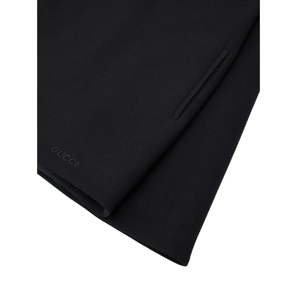 Black Wool Casual Dress - Image 3