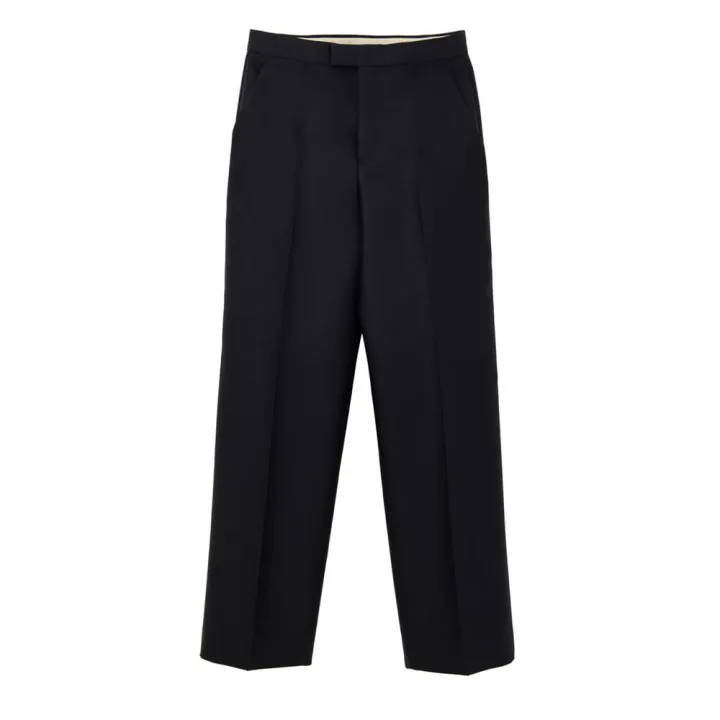 Black Cotton Casual Pants