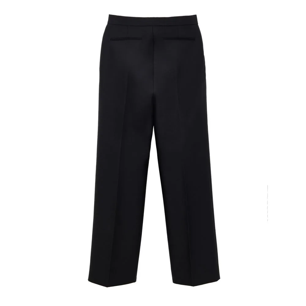 Black Cotton Casual Pants - Image 2