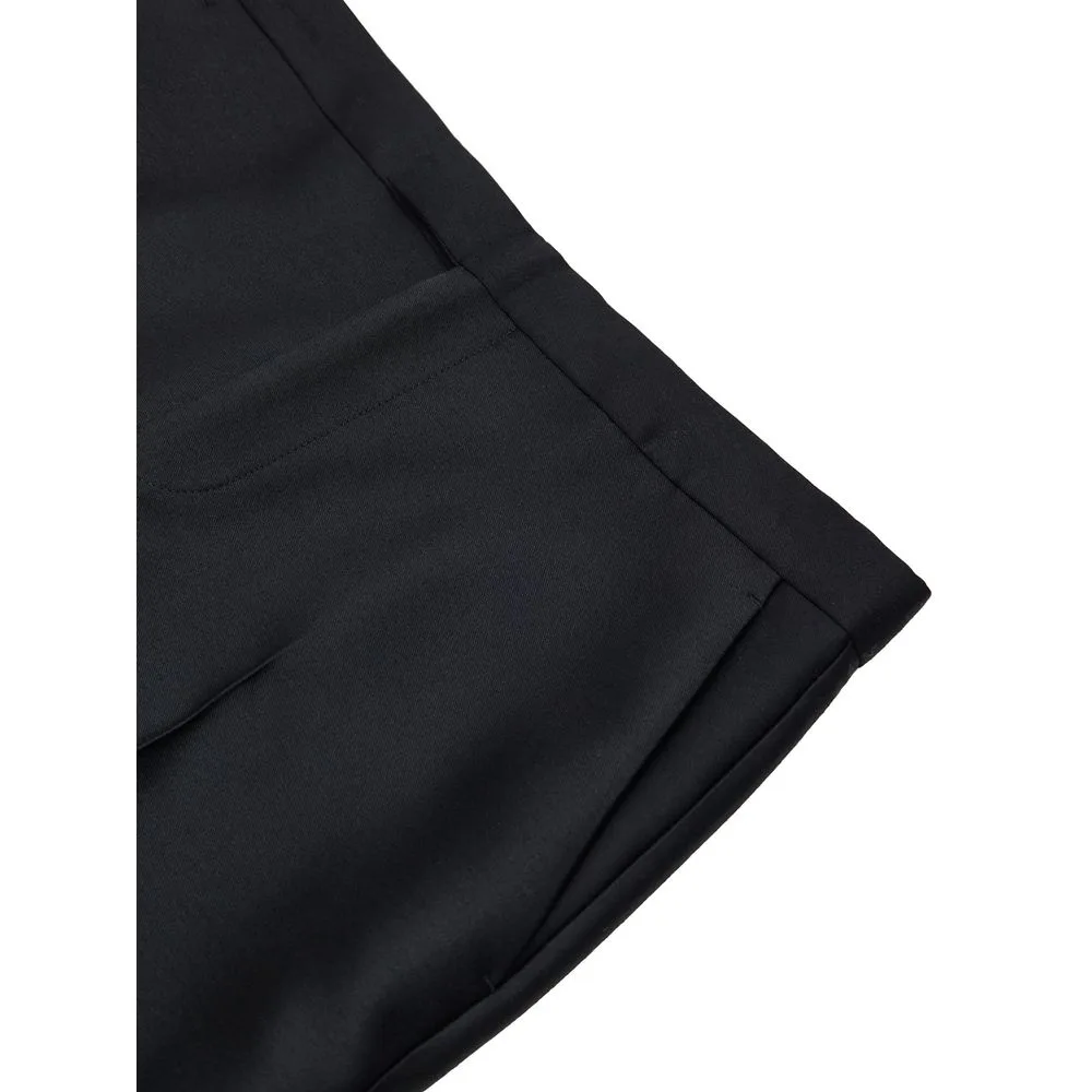 Black Cotton Casual Pants - Image 3