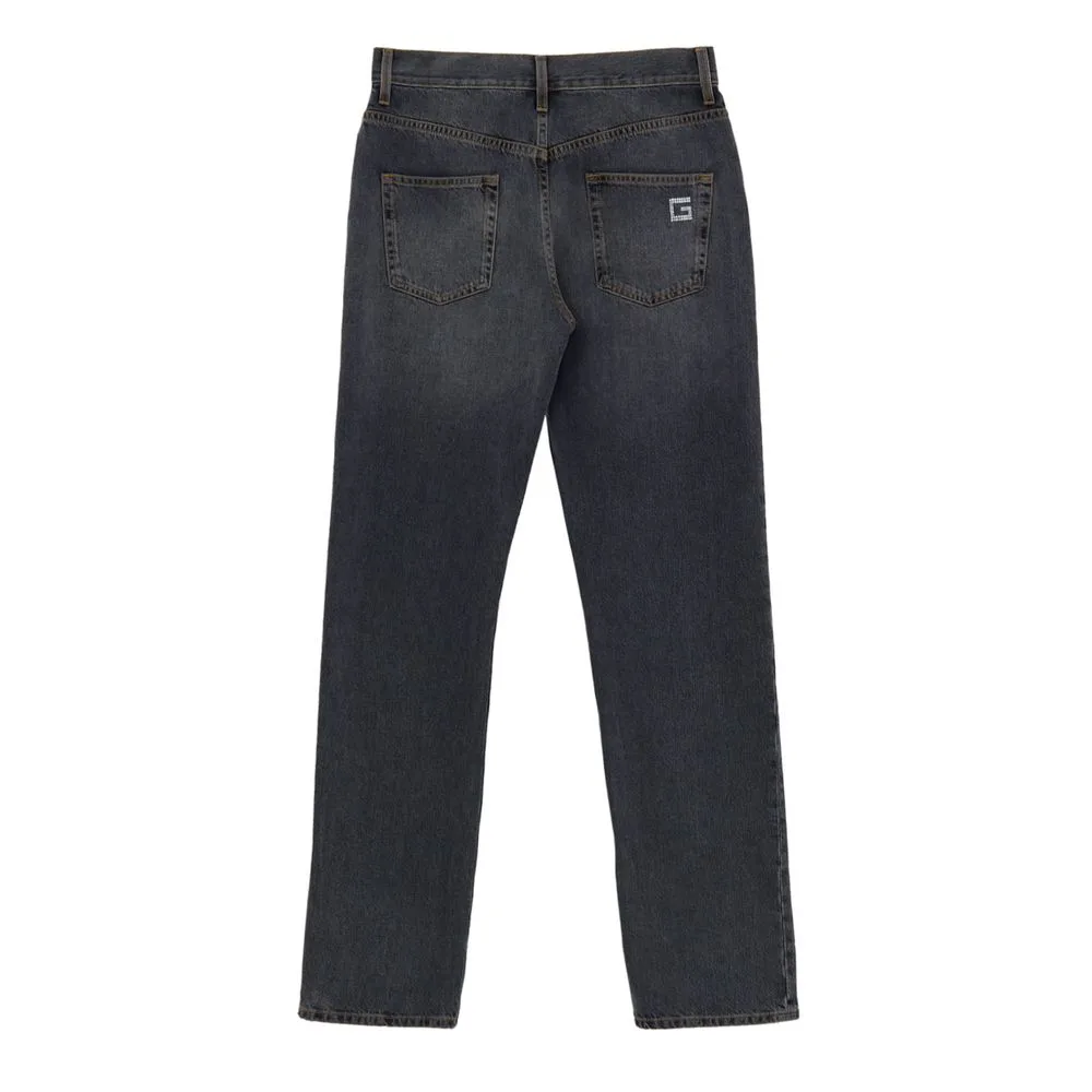 Gray Cotton Relaxed Fit Jeans - Image 2