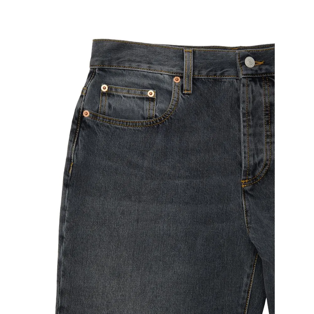 Gray Cotton Relaxed Fit Jeans - Image 4