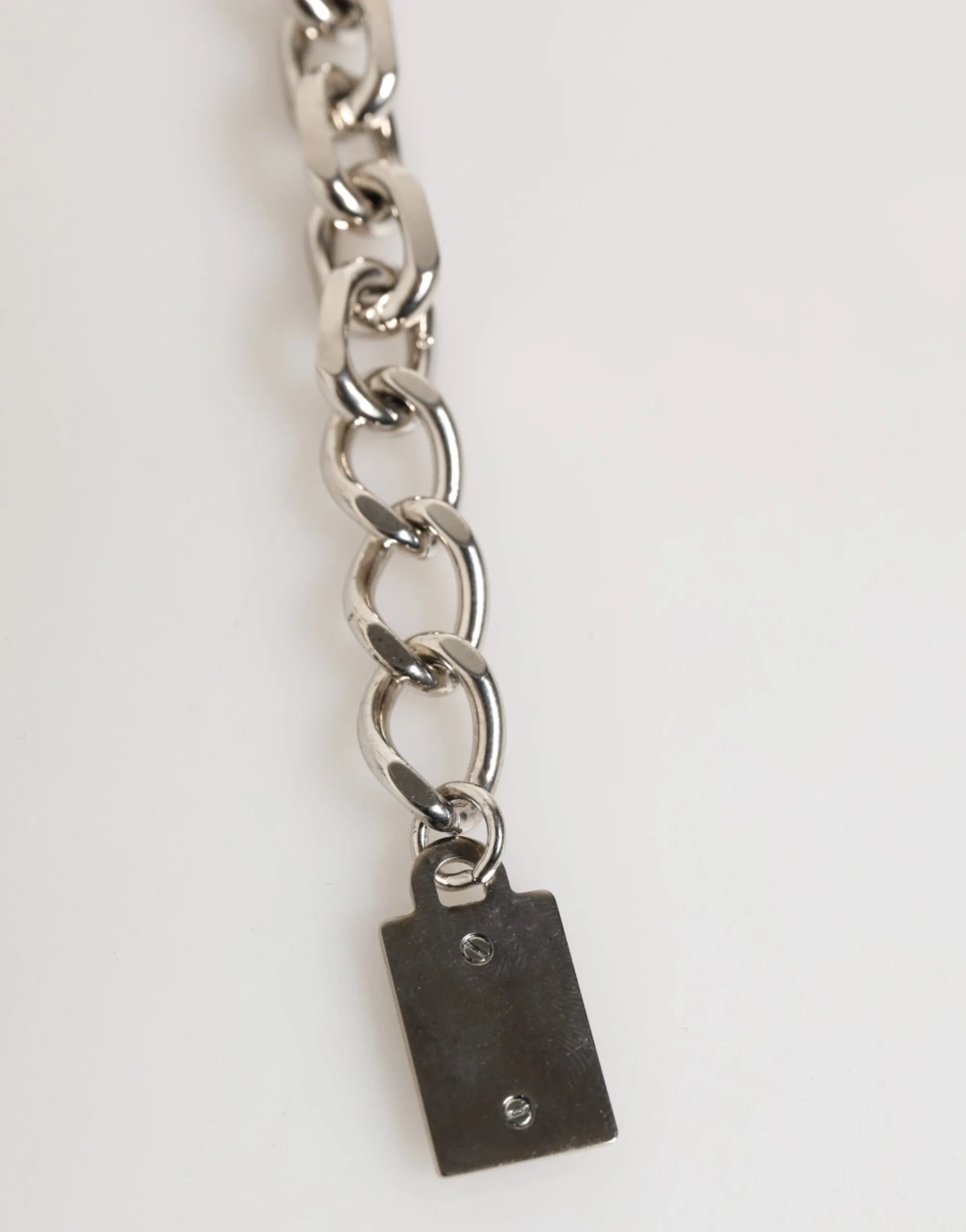 Silver Chain Brass Beaded Lobster Clasp Logo Men Bracelet - Image 2