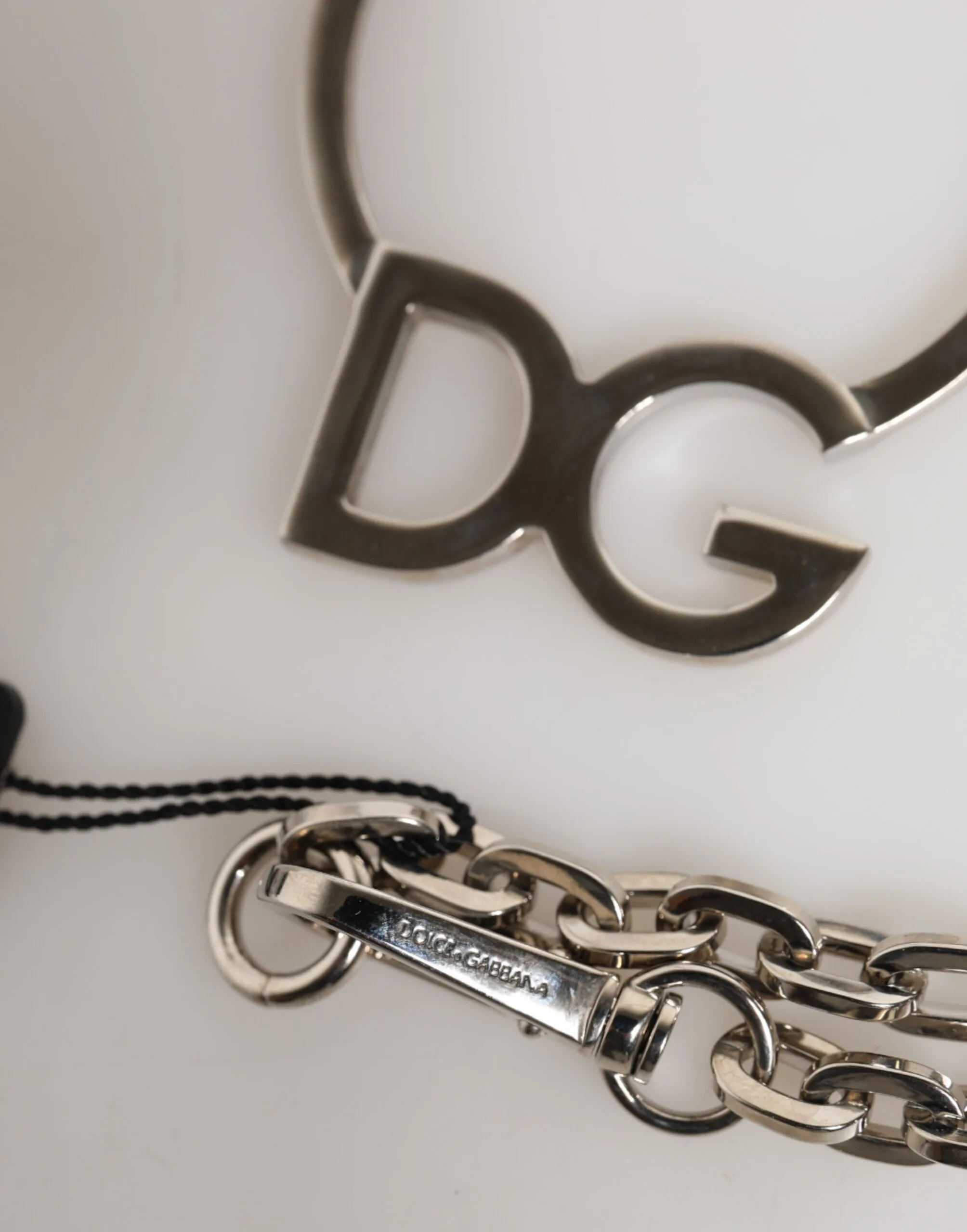 Silver Tone Brass Chain DG Logo Pendant Men Necklace - Image 3