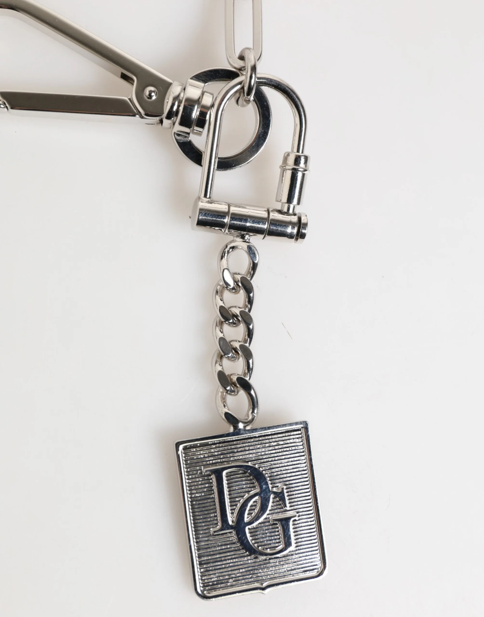 Silver Tone Metal Chain DG Logo Pendant Men Necklace - Image 2