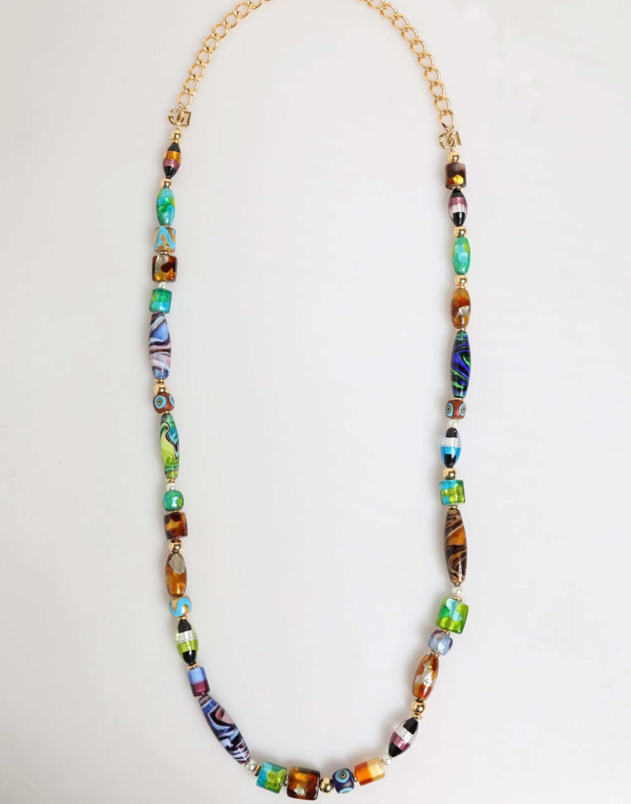 Multicolor Murano Glass Beads Brass Women Jewelry Necklace - Image 7