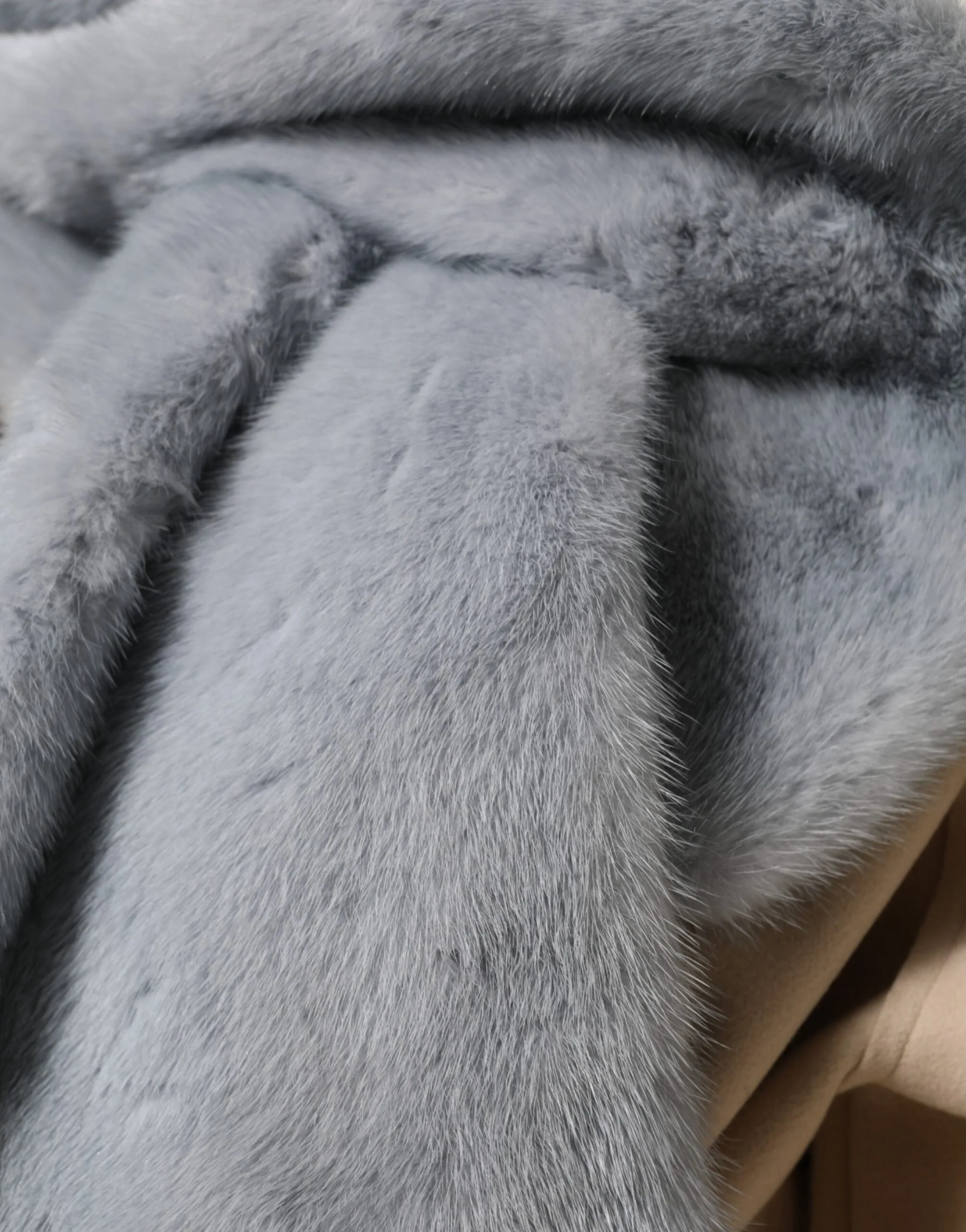 Powder Blue Mink Fur Neck Warmer Scarf - Image 3