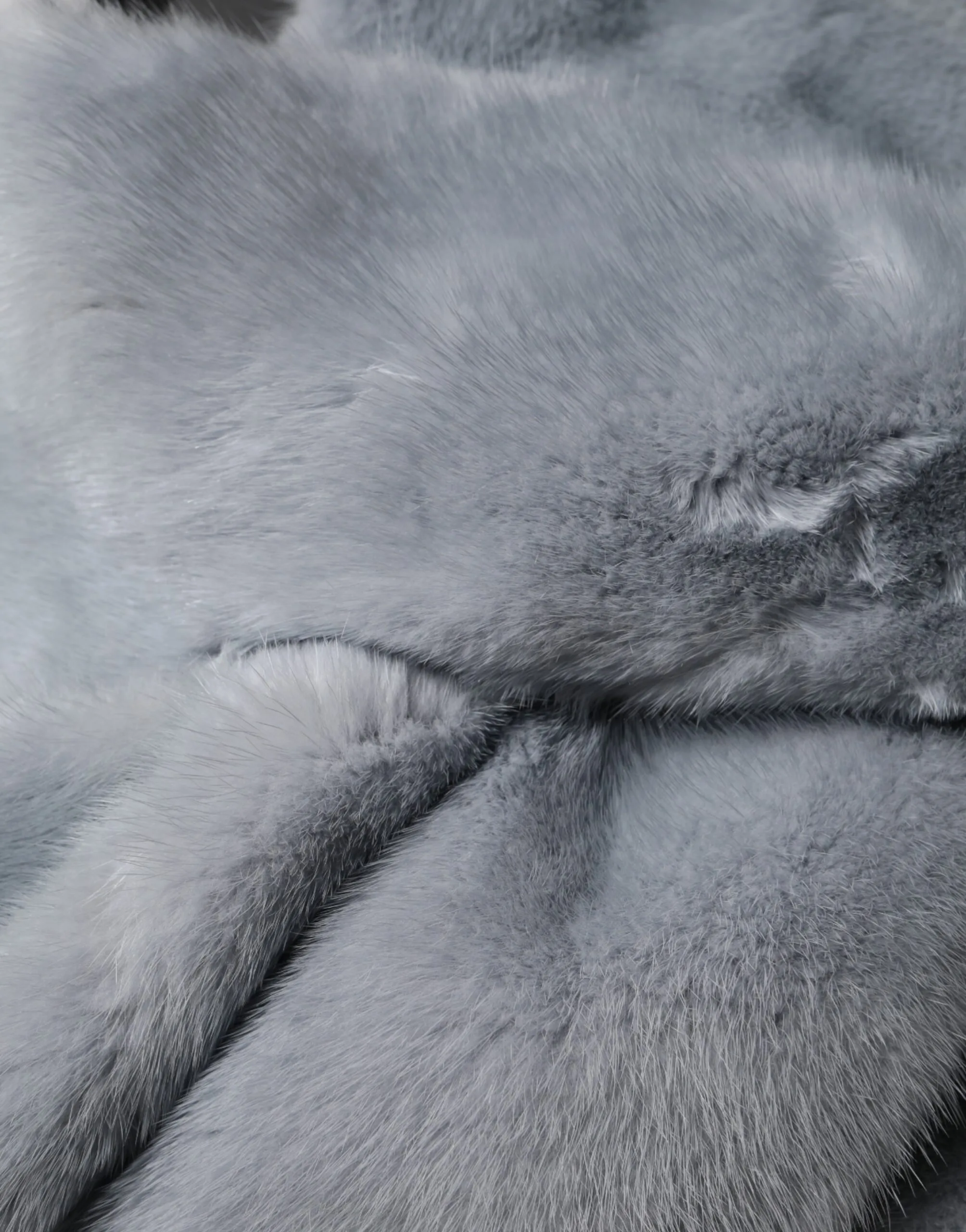 Powder Blue Mink Fur Neck Warmer Scarf - Image 6